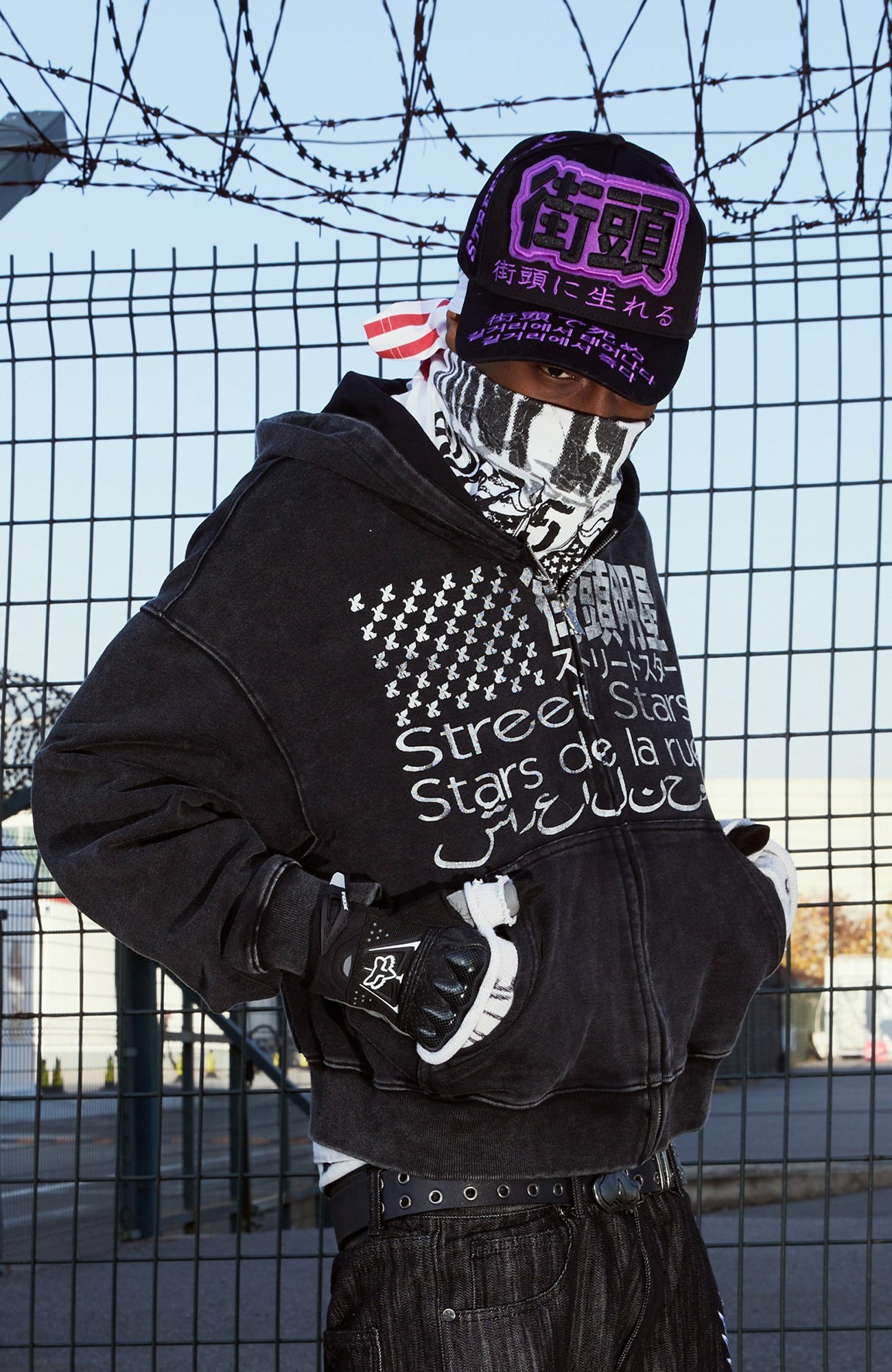 VINKID Graphic Washed Zip-Up Hoodie