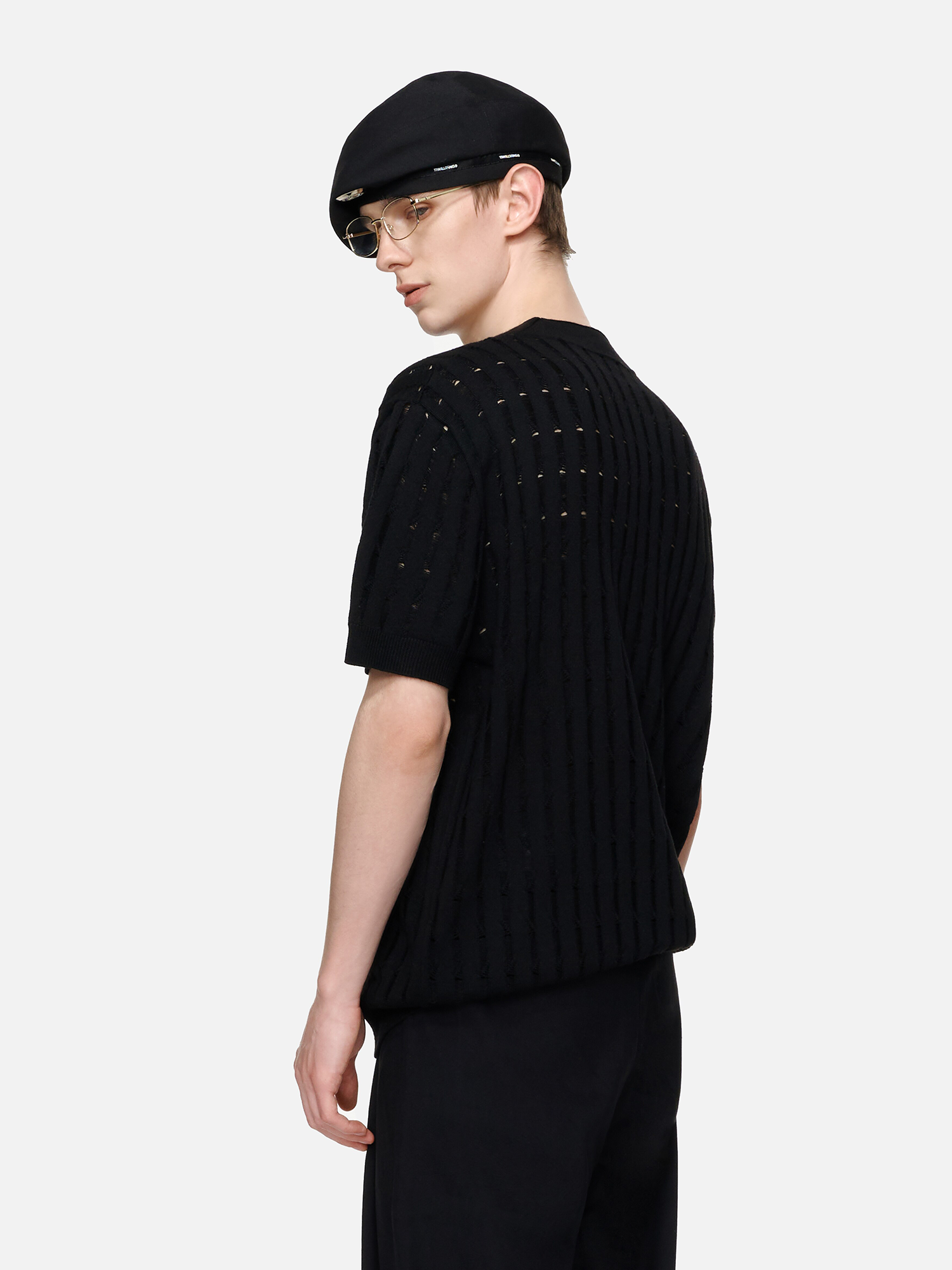 TIWILLTANG Essential Openwork Knitted T Shirt