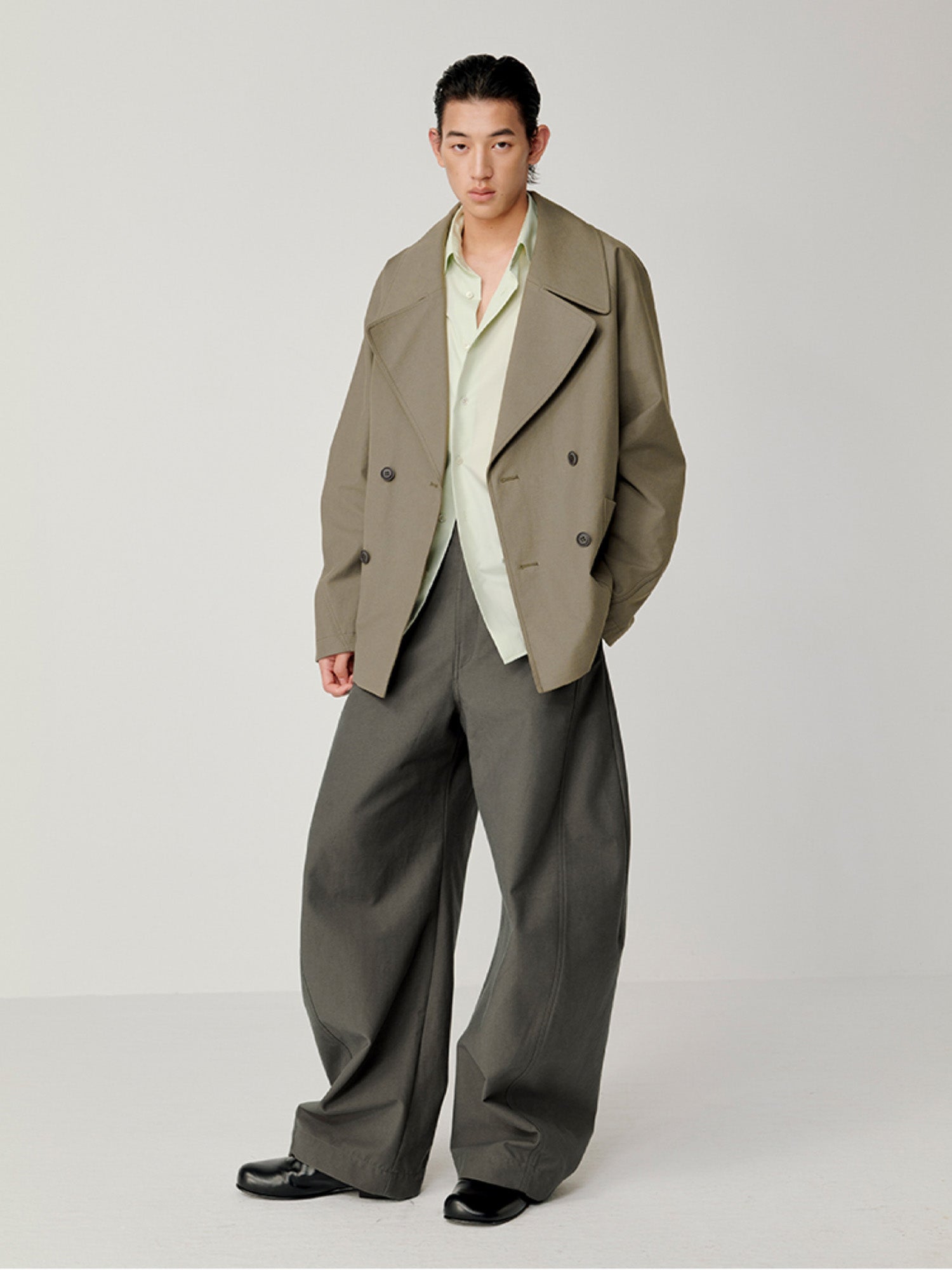 OPICLOTH Classical Double-Breasted Oversized Jacket