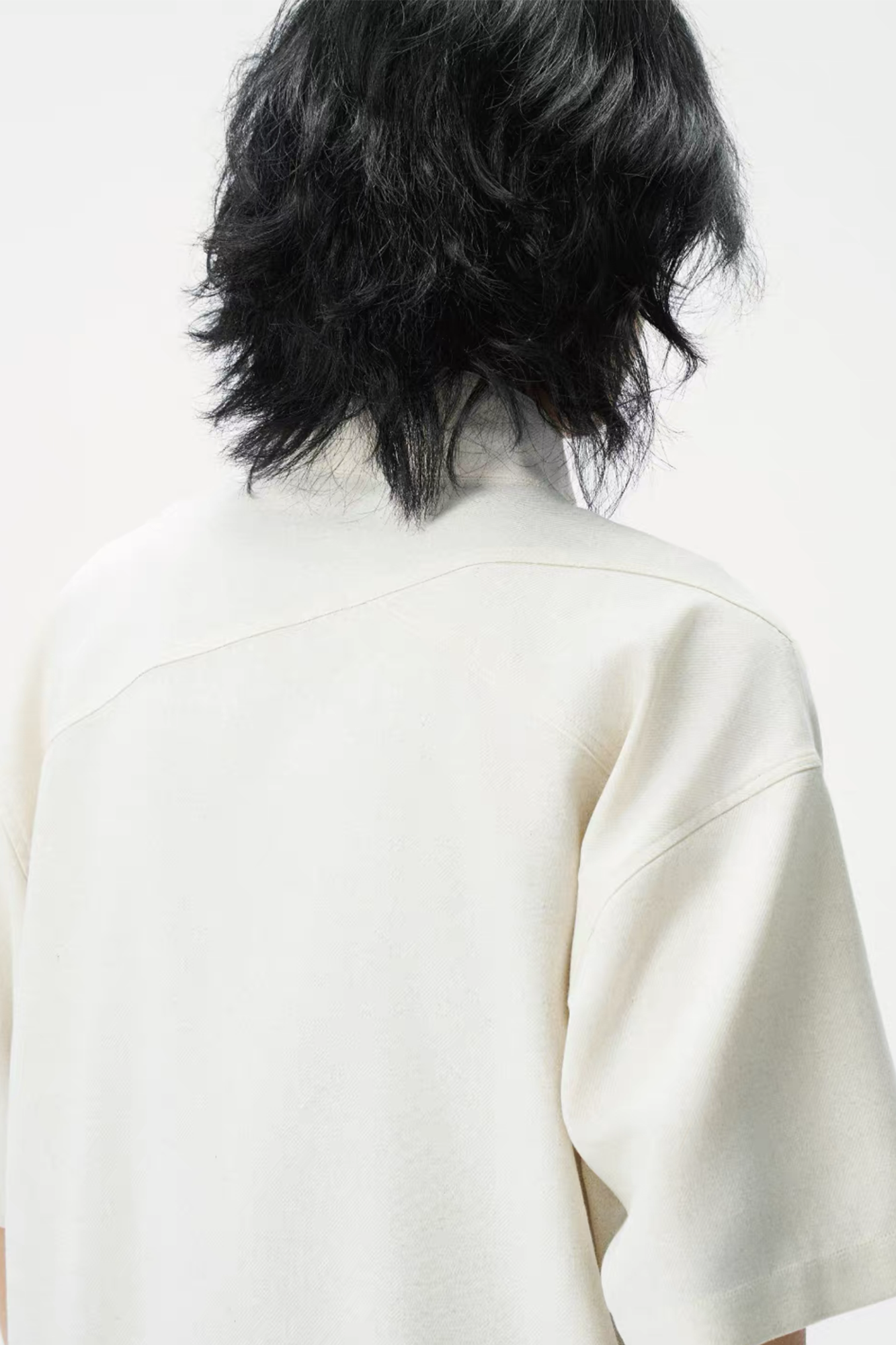 GONGHE REPUB Tencel-Linen Open-Collar Shirt, premium urban and streetwear designers apparel on PROJECTISR.com, GONGHE REPUB