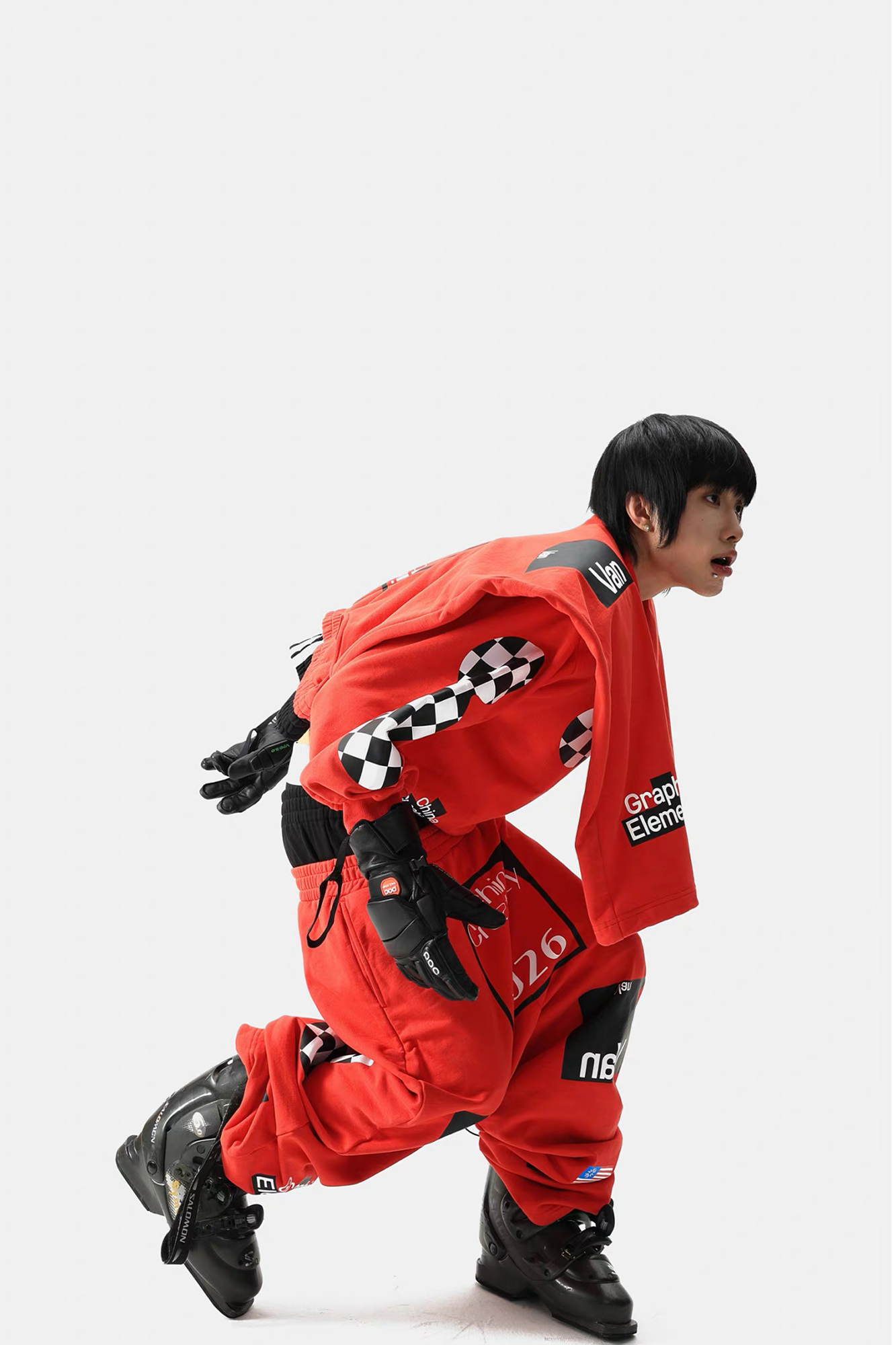 VANGUARDIA Dual-Waistband Sagging Sweatpants