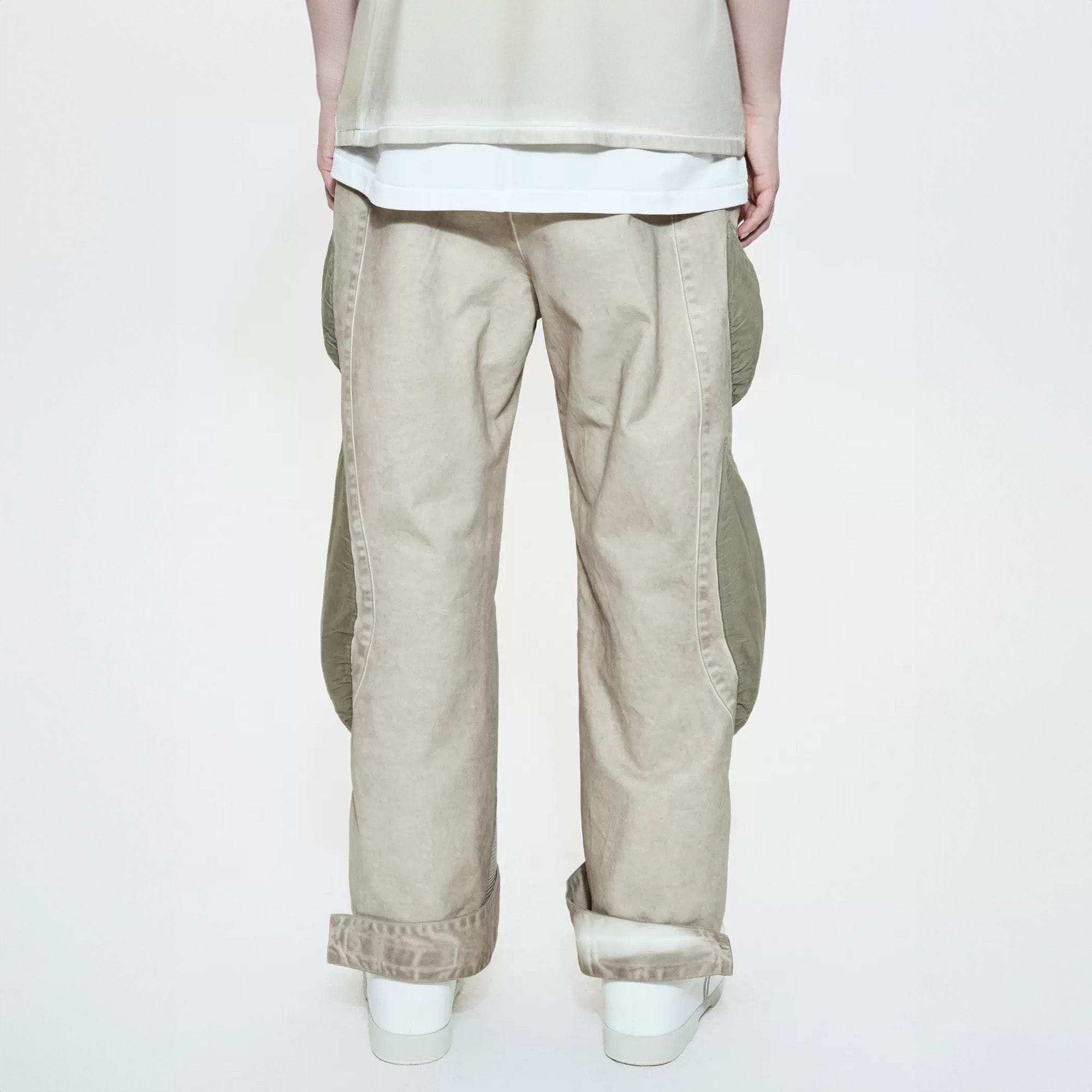 LIFEGOESON Distressed Pebble Pockets Spliced Pants