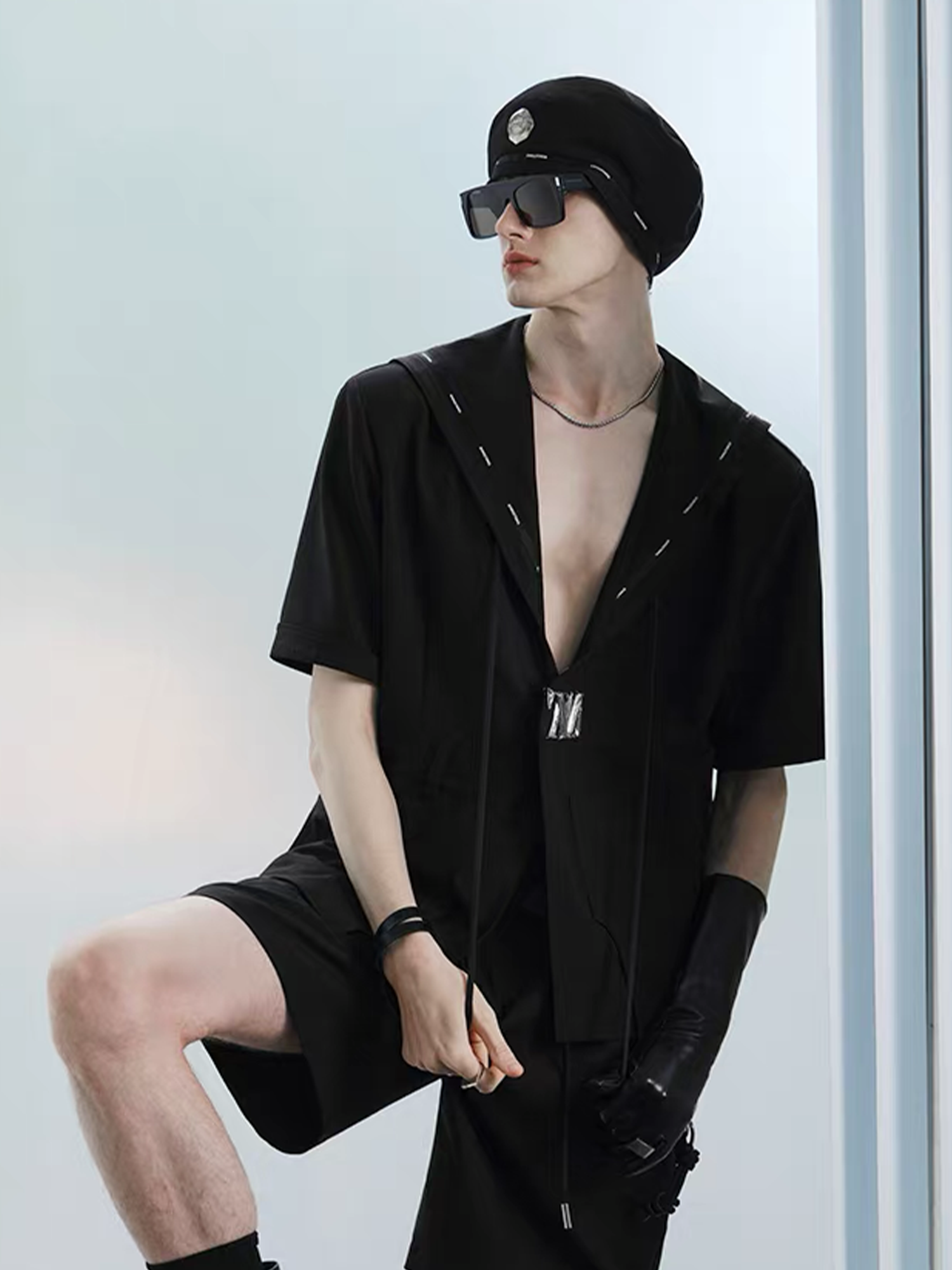 TIWILLTANG Minimal Sailor Collar Shirt