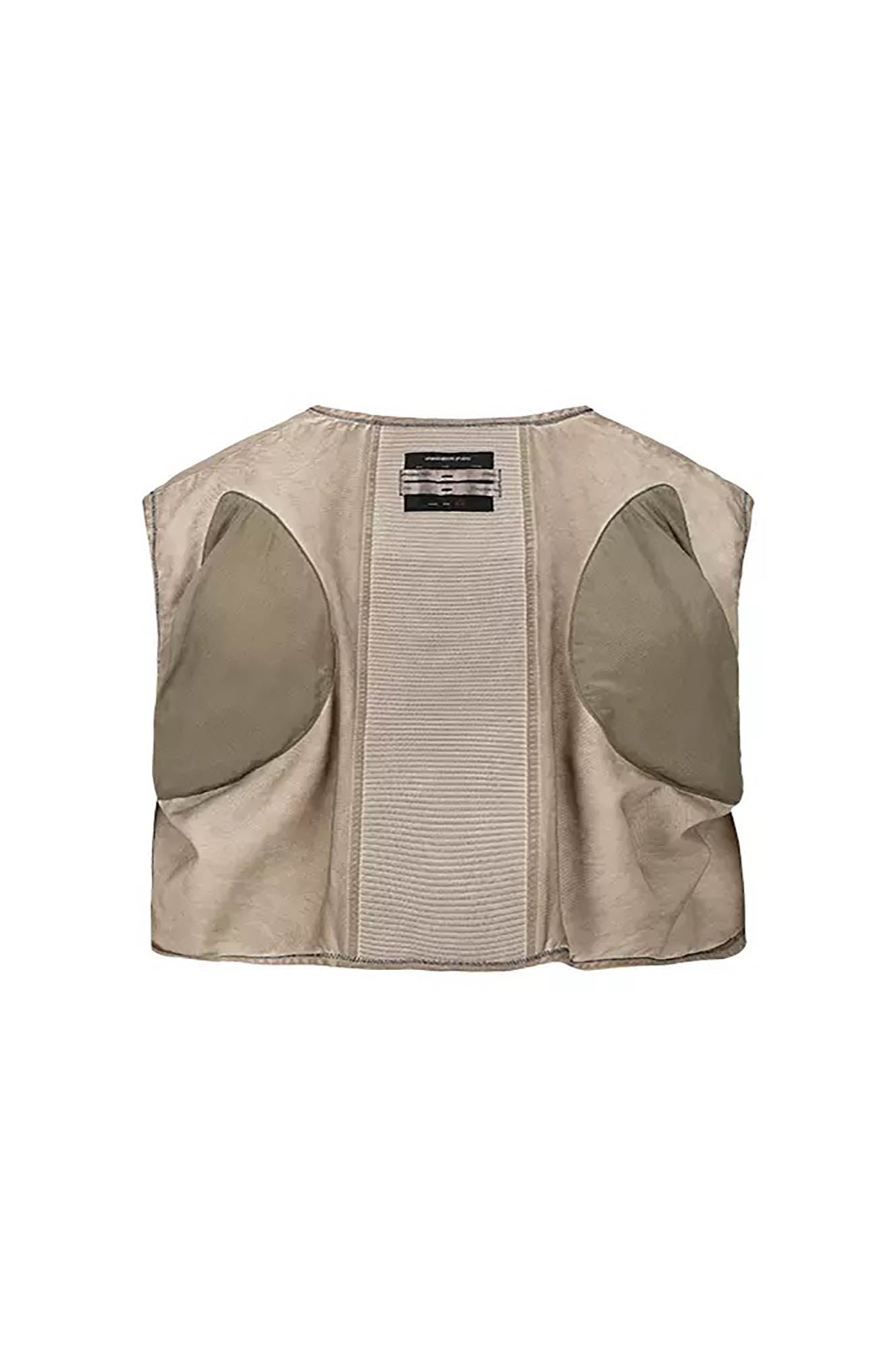 LIFEGOESON Distressed Pebble Pockets Spliced Vest