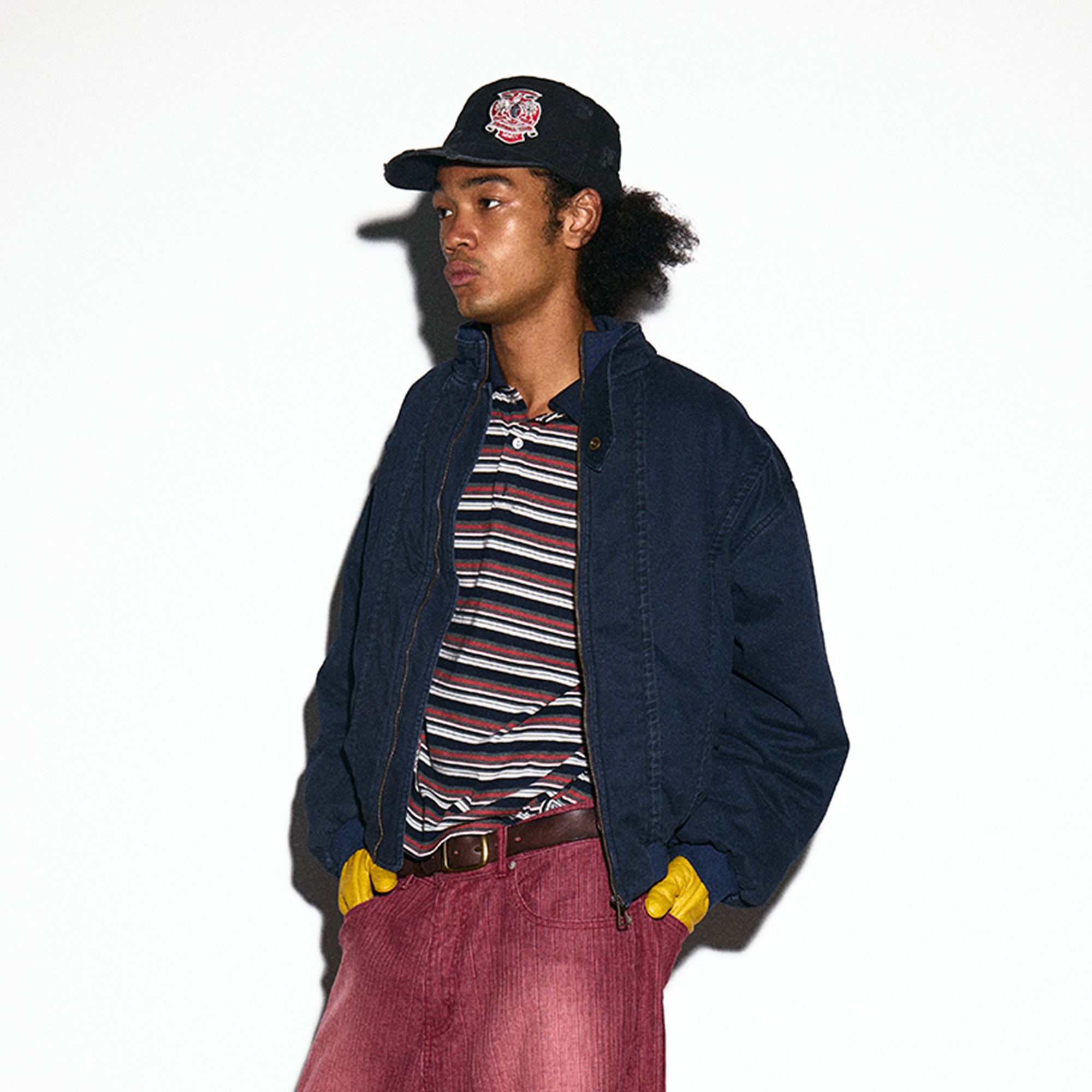 TRECLUB Check-Lined Mock-Neck Puffer Jacket