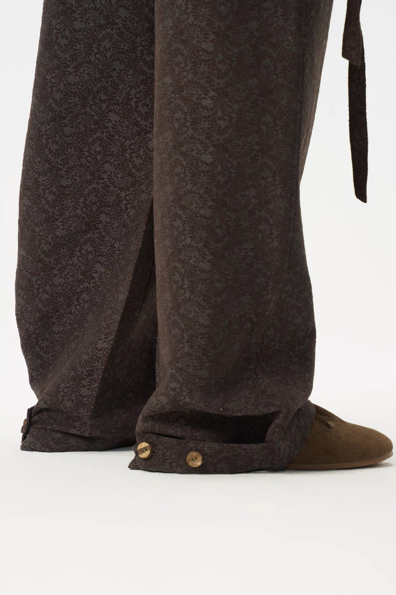 GONGHE REPUB Damask Jacquard Wrap-Tie Pants, premium urban and streetwear designers apparel on PROJECTISR.com, GONGHE REPUB