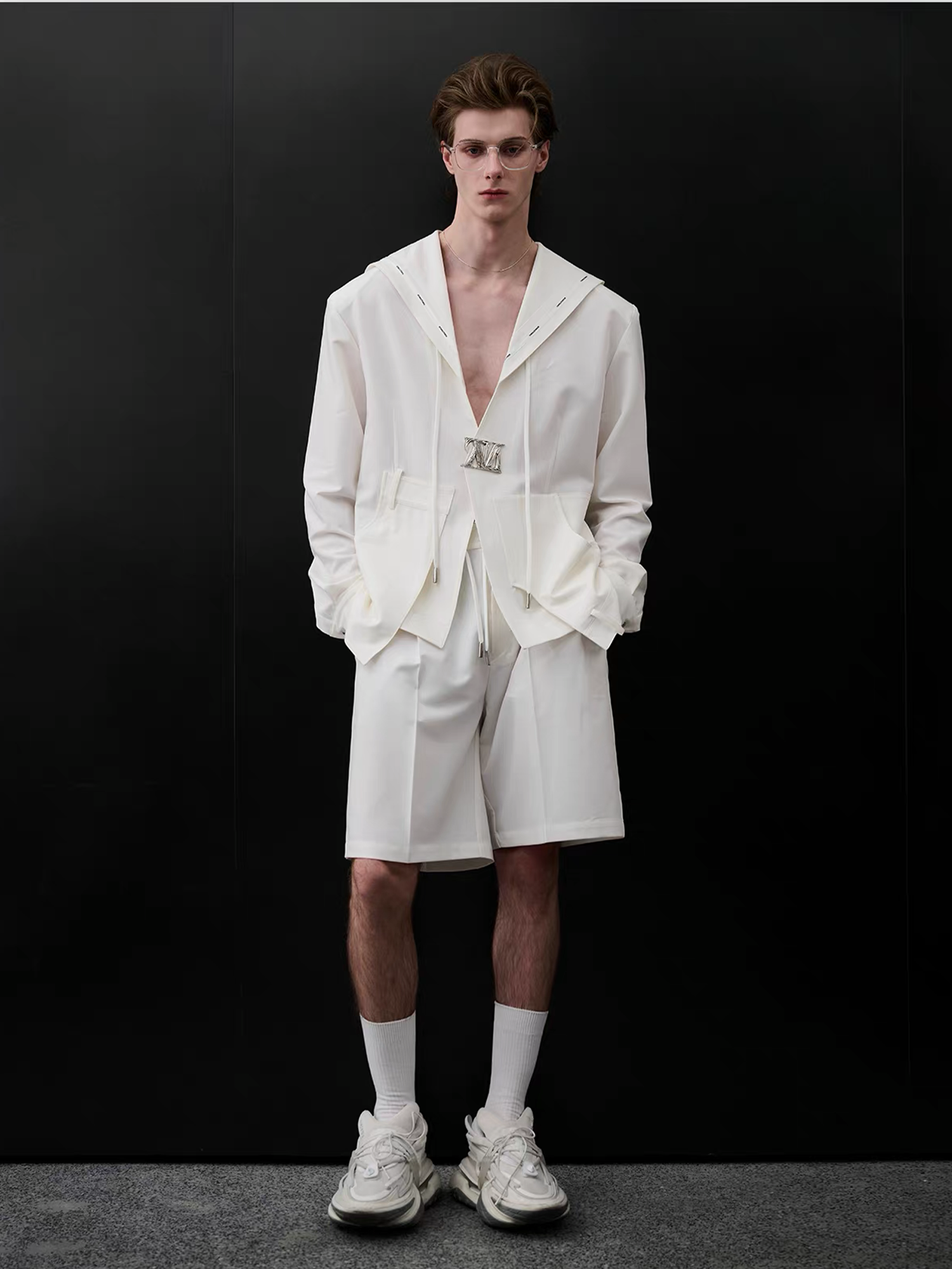 TIWILLTANG Minimal Sailor Collar Shirt
