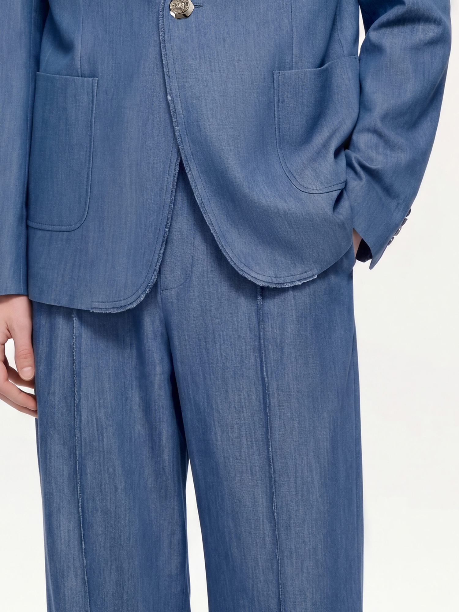 TIWILLTANG Classic Raw Edge Straight-Leg Trousers