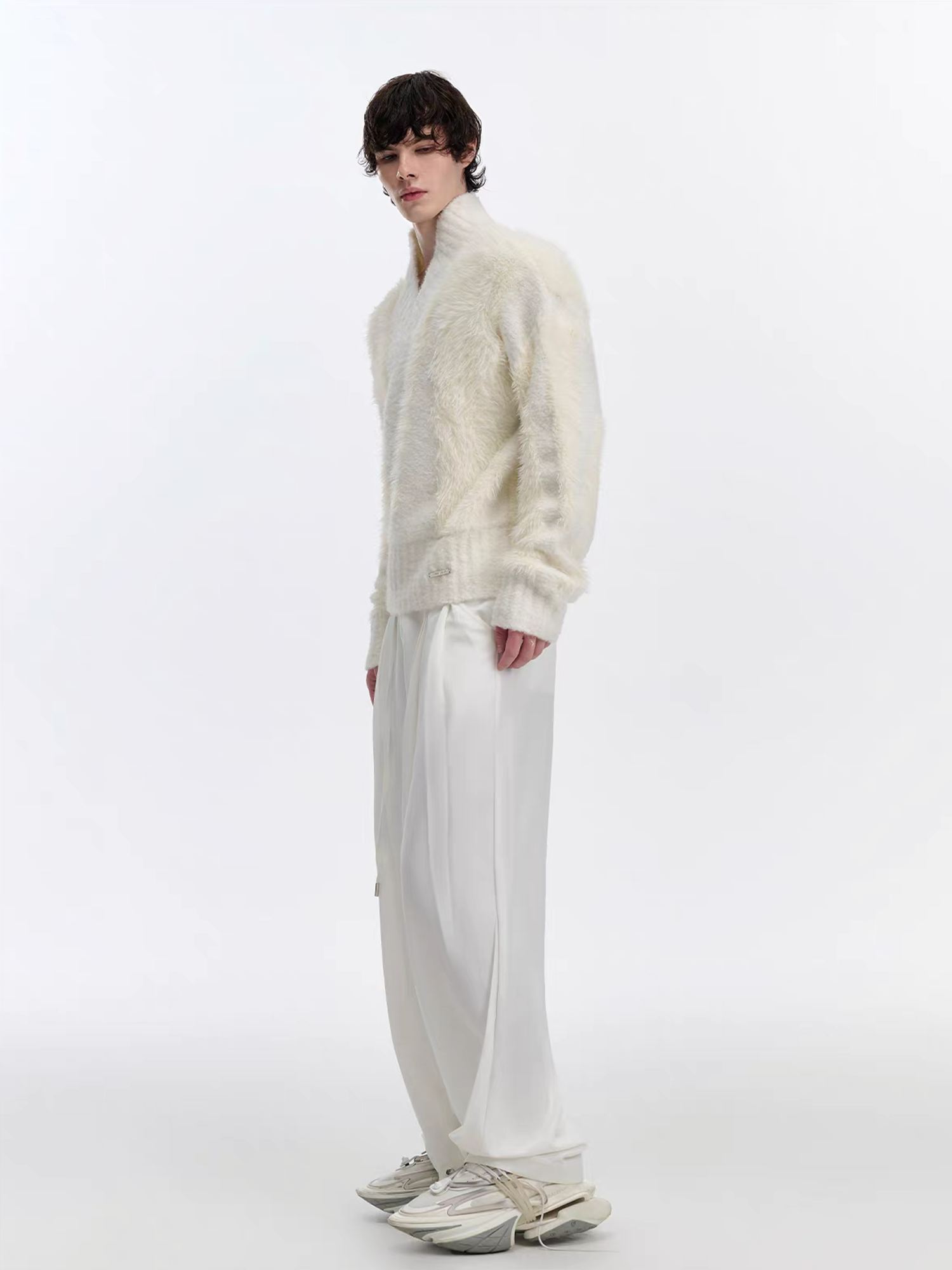 TIWILLTANG Fuzzy Faux-Mink Contrast Sweater, premium urban and streetwear designers apparel on PROJECTISR.com, TIWILLTANG