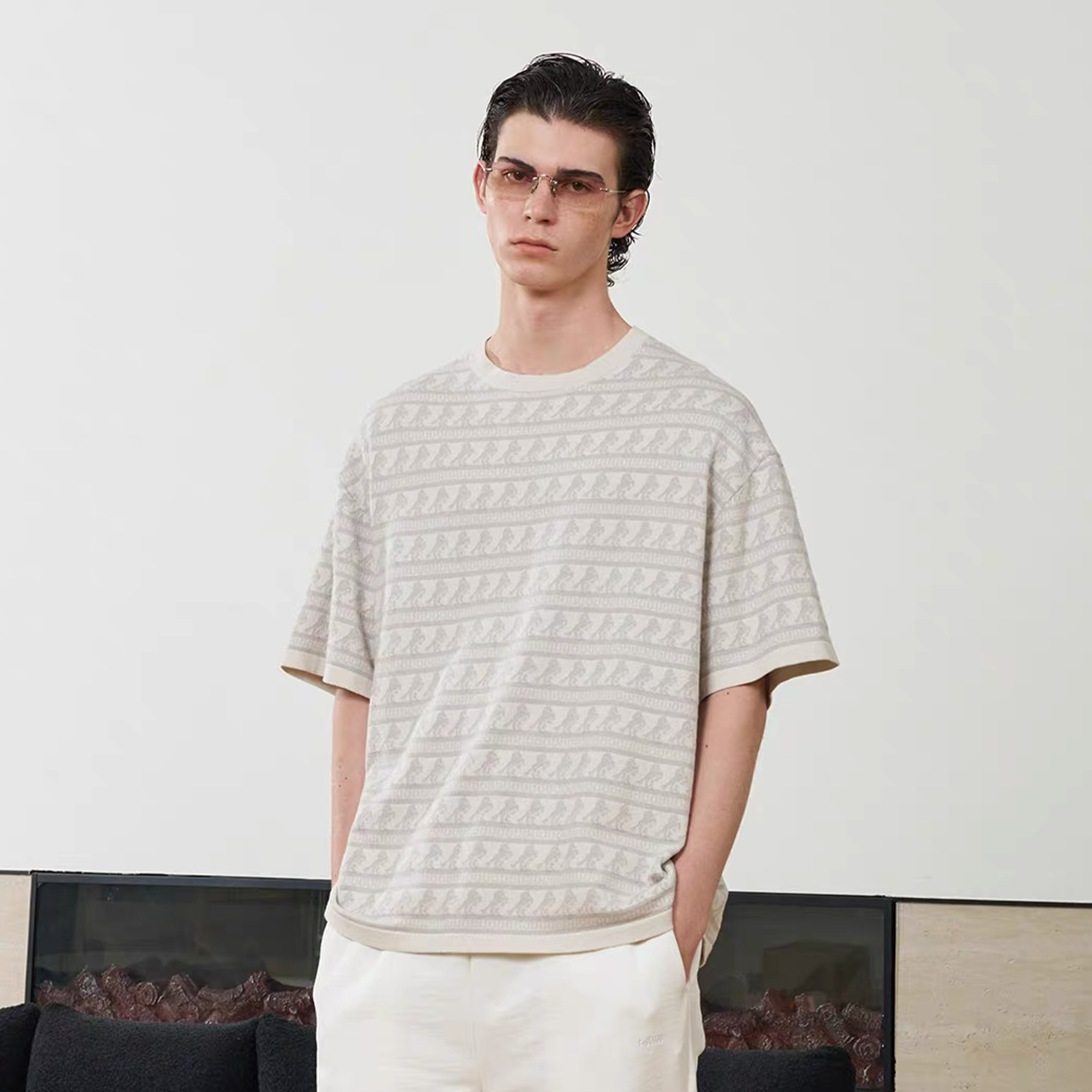 PMW Horse Jacquard Knitted T Shirt, premium urban and streetwear designers apparel on PROJECTISR.com, PMW