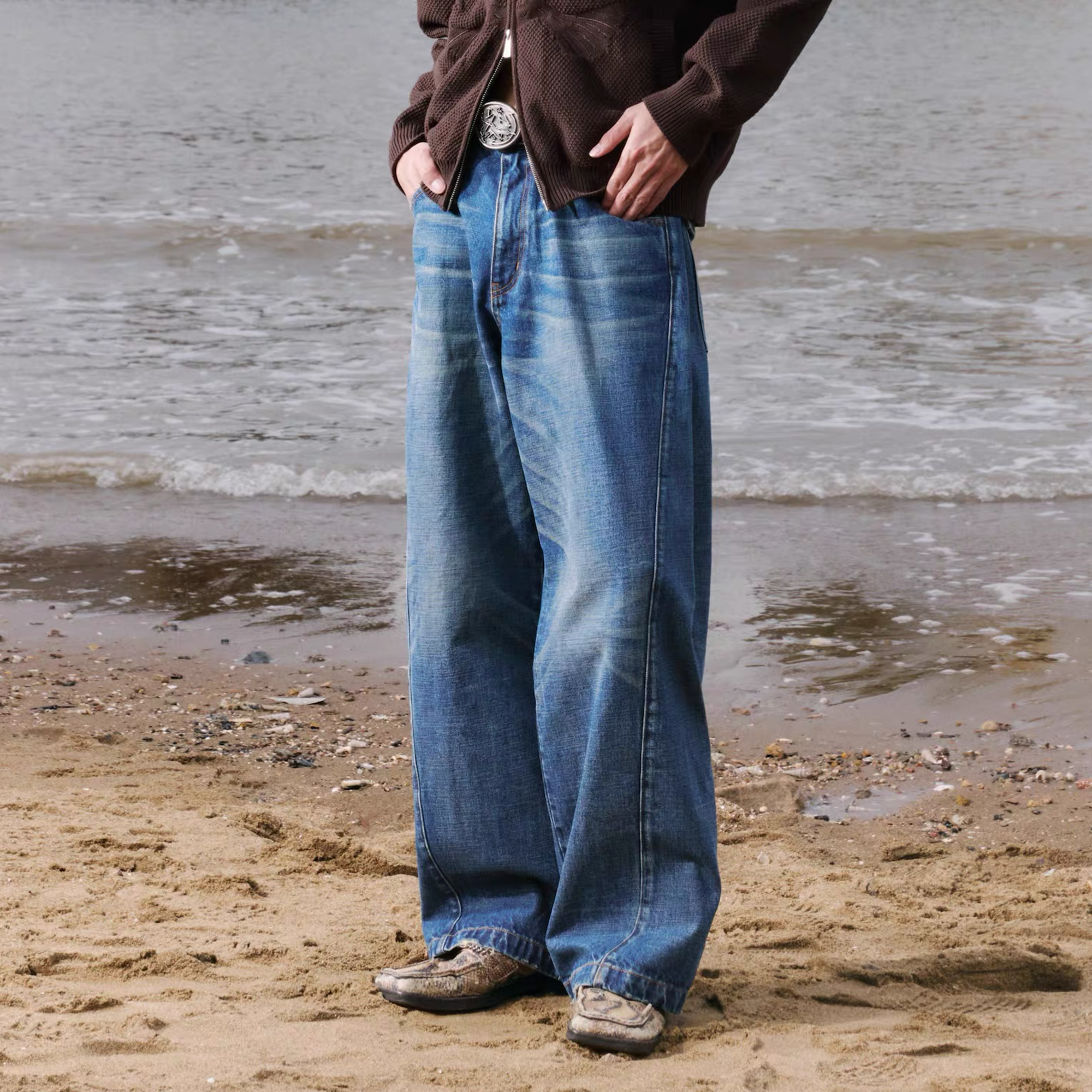 IN EXISTENCE Washed Relaxed Straight Jeans, premium urban and streetwear designers apparel on PROJECTISR.com, IN EXISTENCE