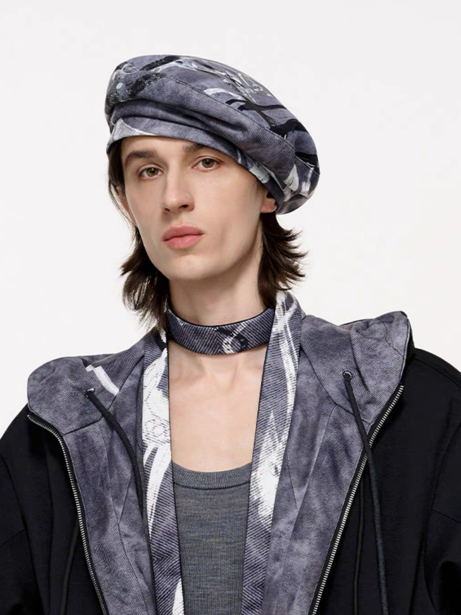 TIWILLTANG Abstract Reversible Graphic Beret