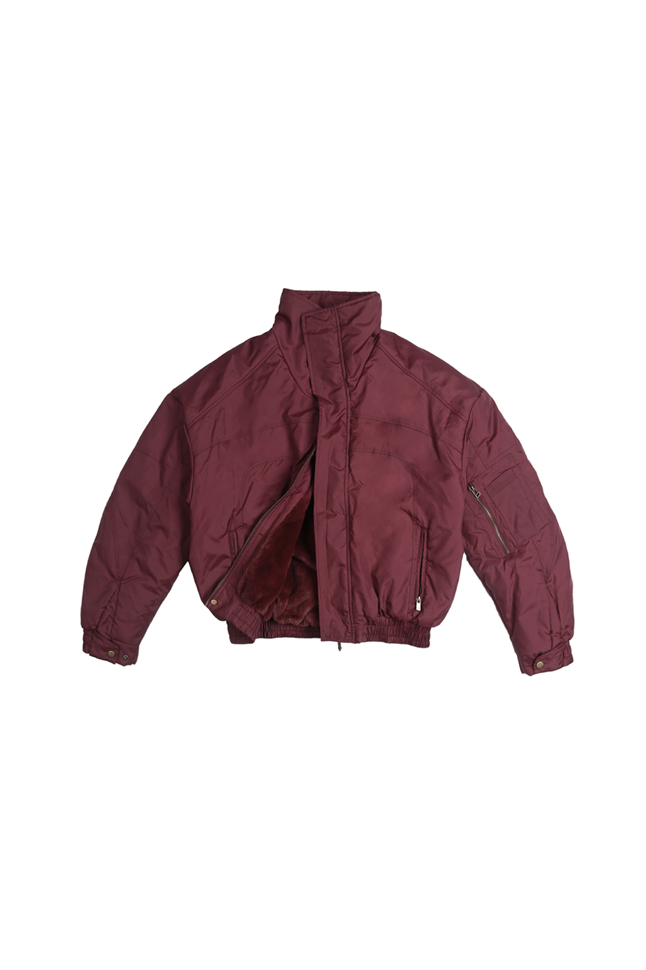 TRECLUB Modern High-Neck Cropped Down Jacket