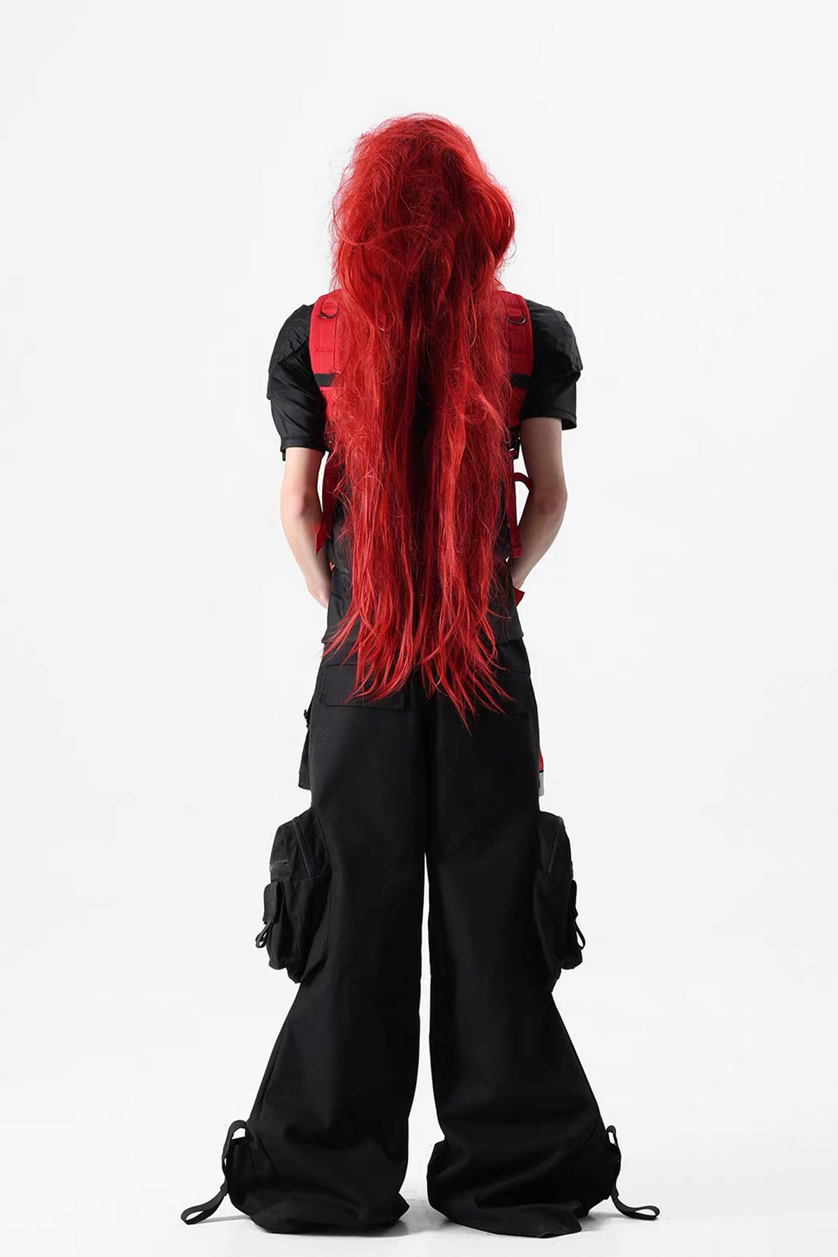 VANGUARDIA Multi-Pocket Flare Cargo Pants