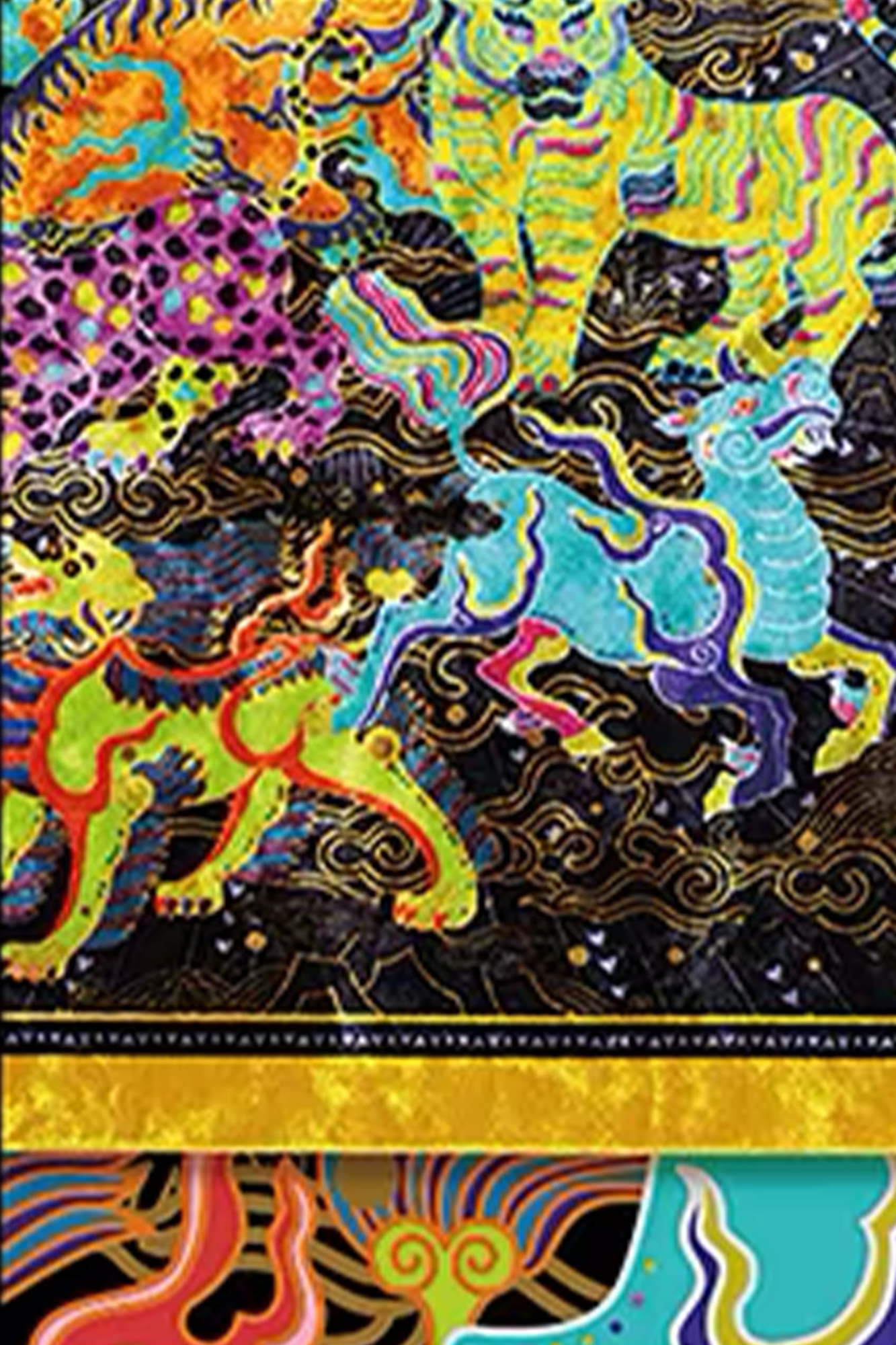 MASH UP ASIA Mythic Beast Quartet Decorative Art Print, premium urban and streetwear designers apparel on PROJECTISR.com, MASH UP ASIA