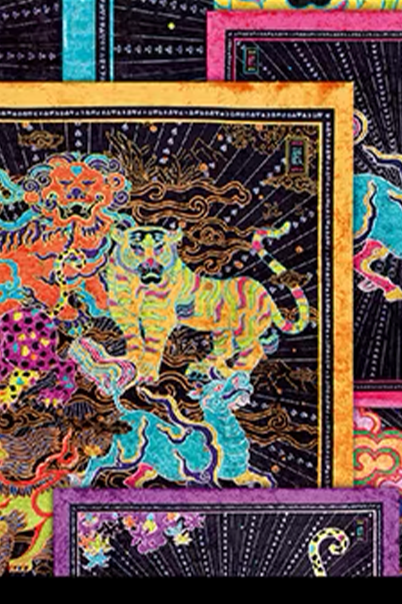 MASH UP ASIA Mythic Beast Quartet Decorative Art Print, premium urban and streetwear designers apparel on PROJECTISR.com, MASH UP ASIA