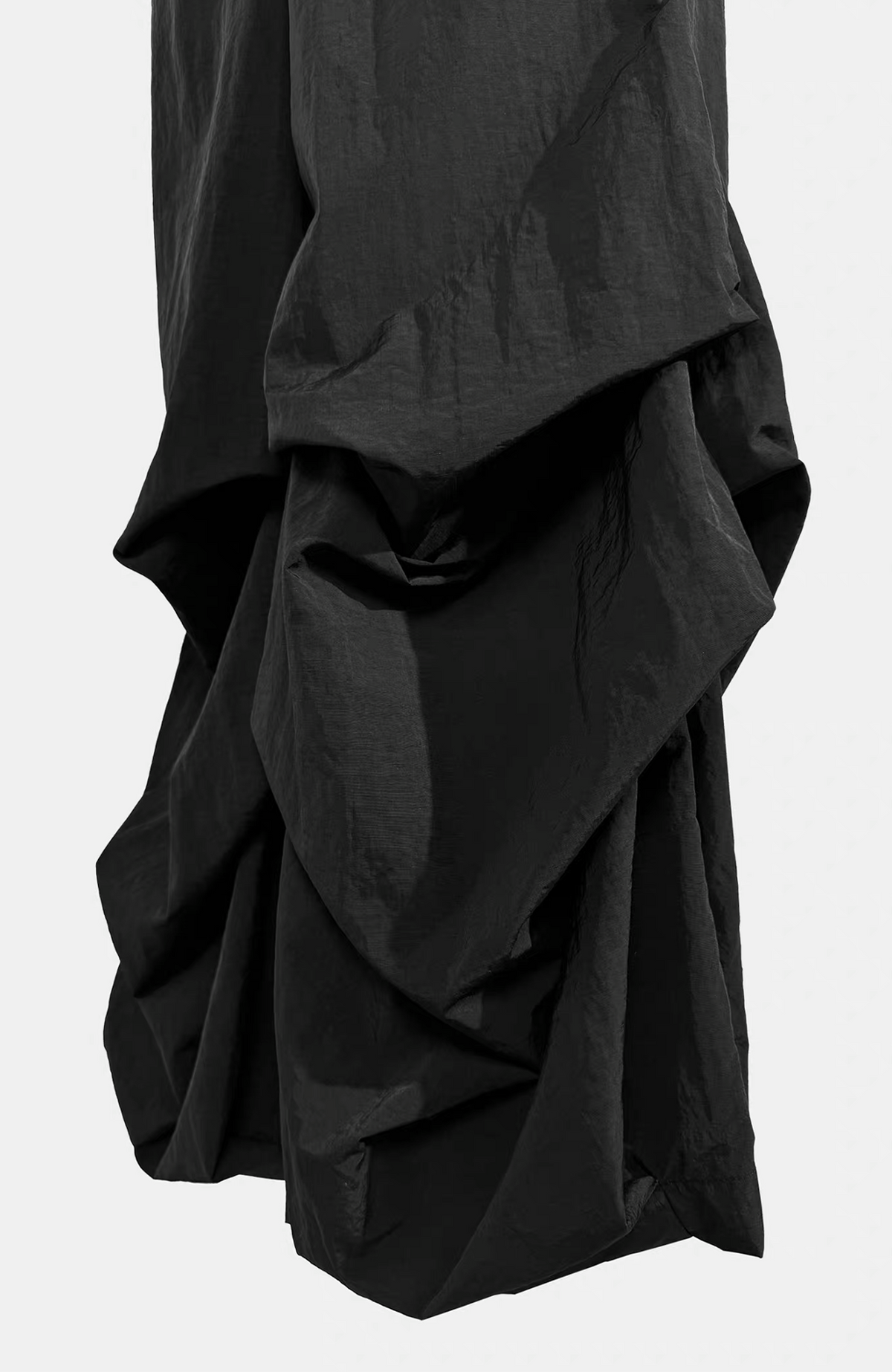 VANGUARDIA Crinkled Nylon Wide-Leg Flared Pants
