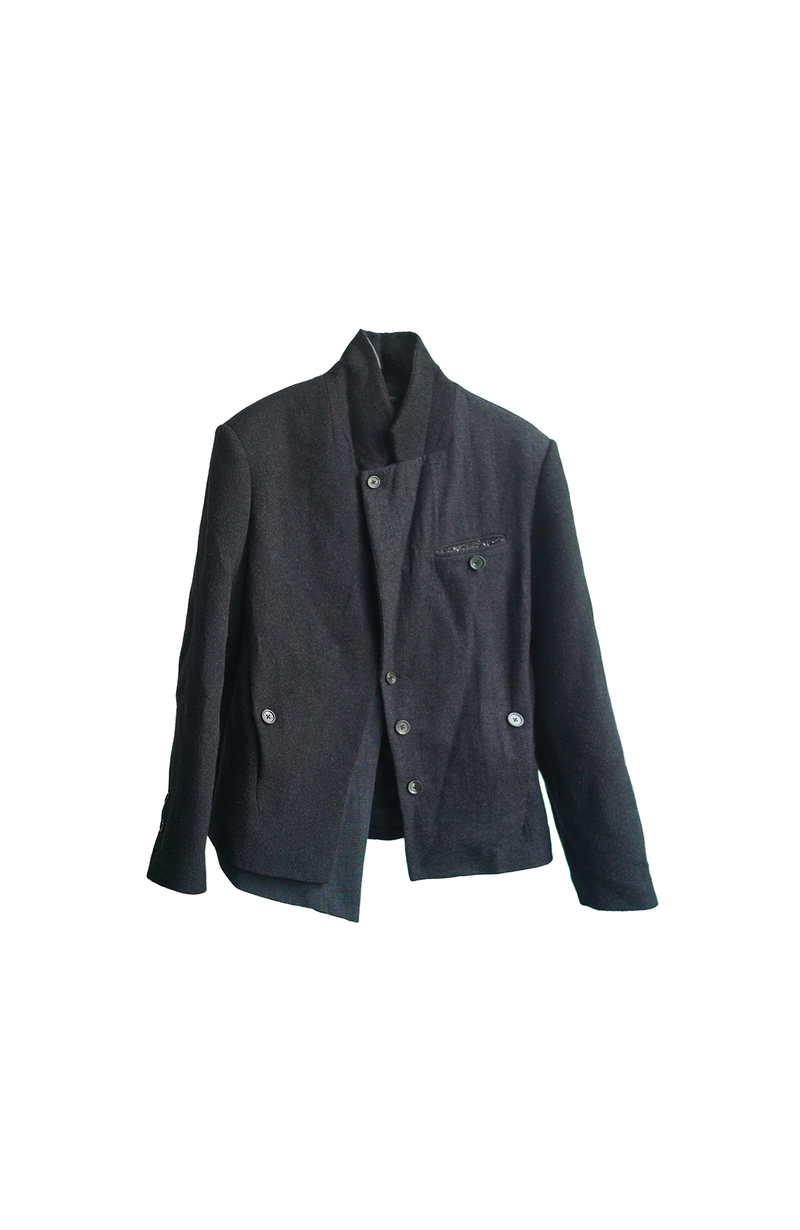 ALVNG AR ANTS Asymmetrical Hem Wool-Blend Blazer