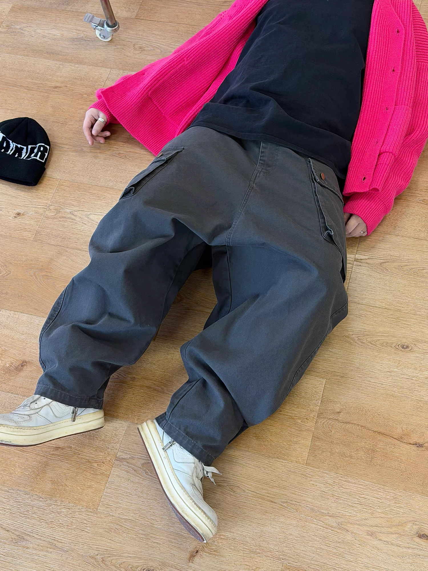 ME DA IGUAL Washed Multi-Pockets Tappered Cargo