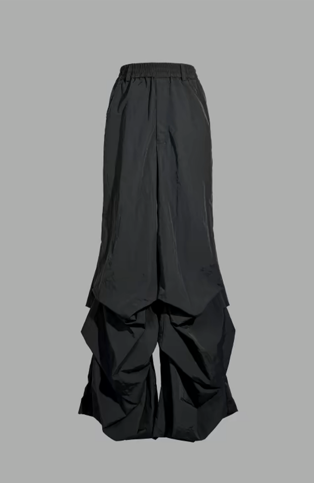 VANGUARDIA Crinkled Nylon Wide-Leg Flared Pants