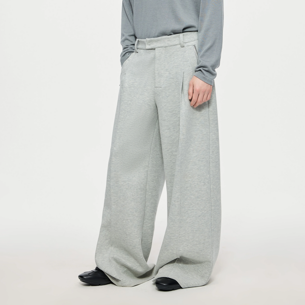 TIWILLTANG Deconstructed Matte Wool-Blend Slouch Pants