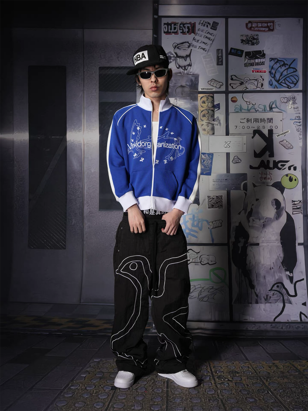 VINKID Spliced Embroidered Zip-Up Oversized Jacket, premium urban and streetwear designers apparel on PROJECTISR.com, VINKID