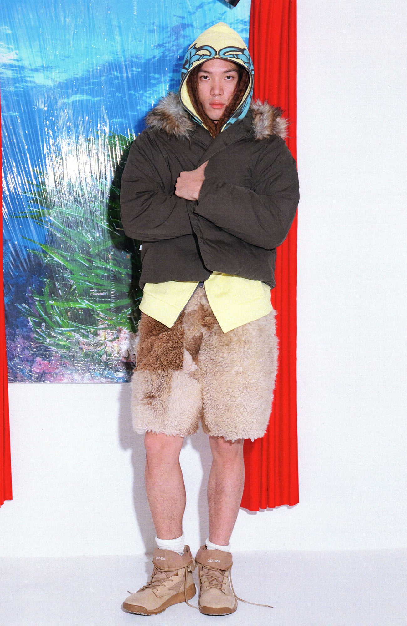 URBAN+FOREST Ocean Monster Graphic Masked Hooded Jacket