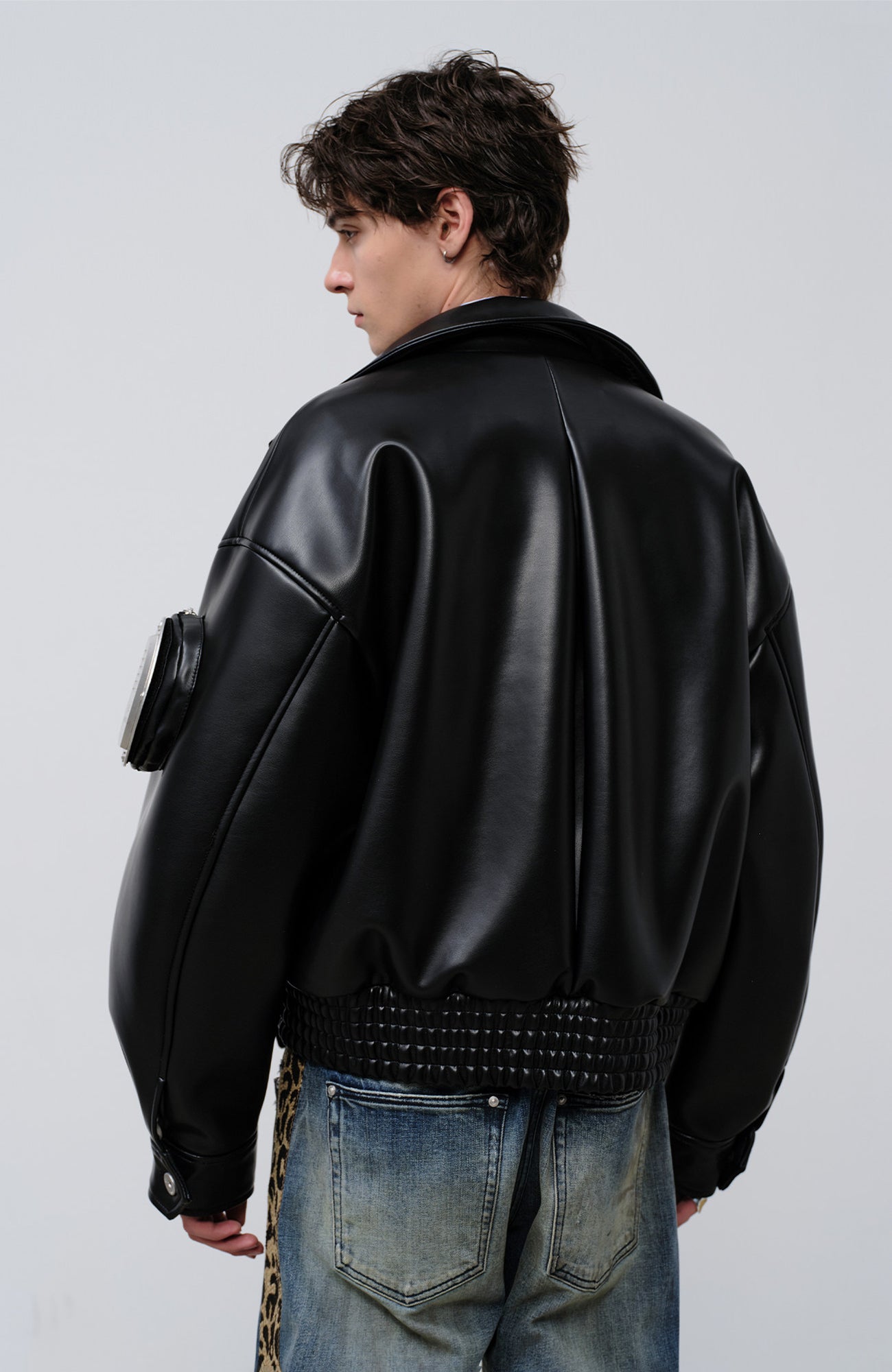 FACEONLAB Arm-Patched Bomber Oversized Jacket, premium urban and streetwear designers apparel on PROJECTISR.com, FACEONLAB