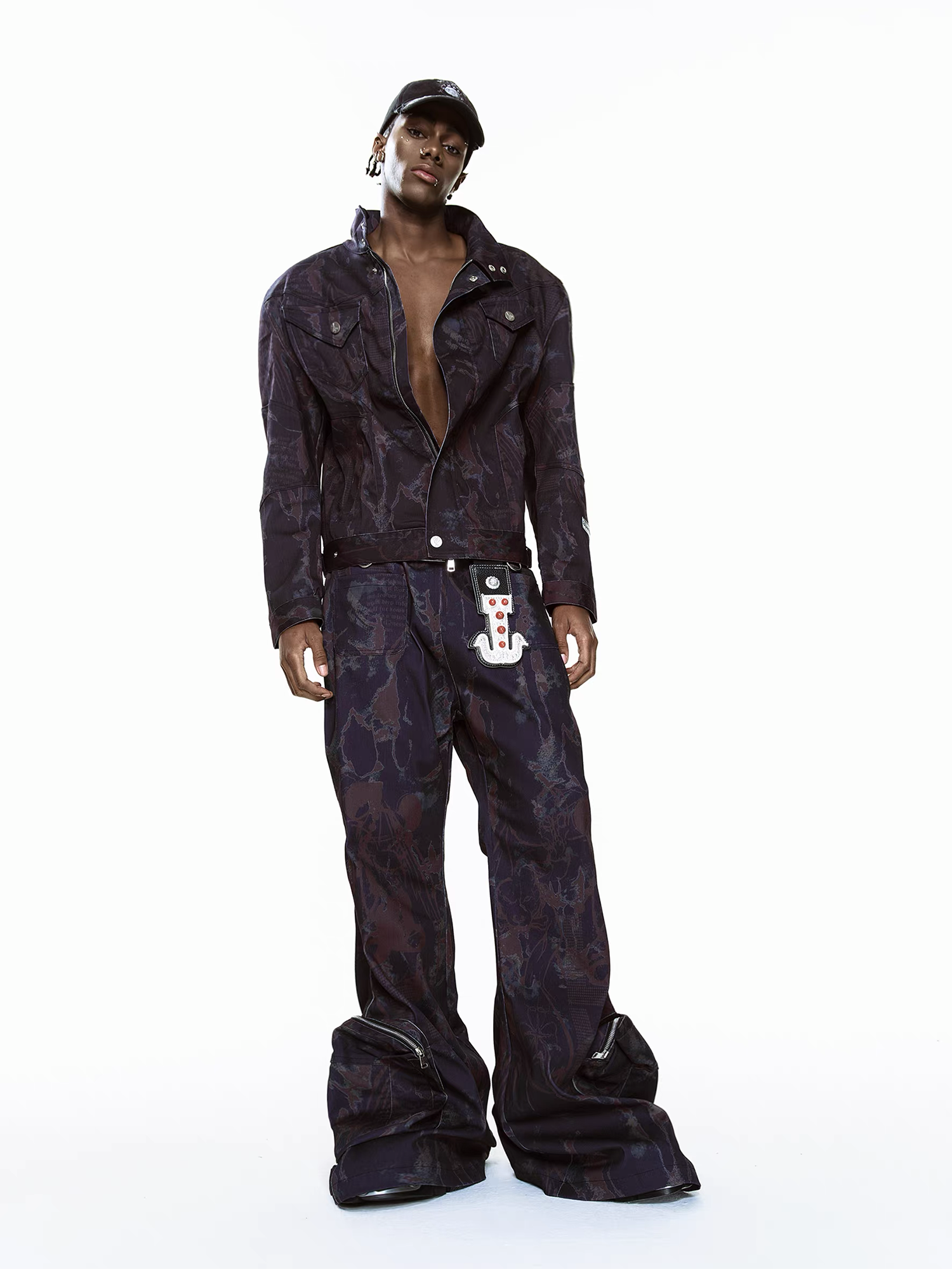 CYCYCY Punk Graffiti Denim Jacket