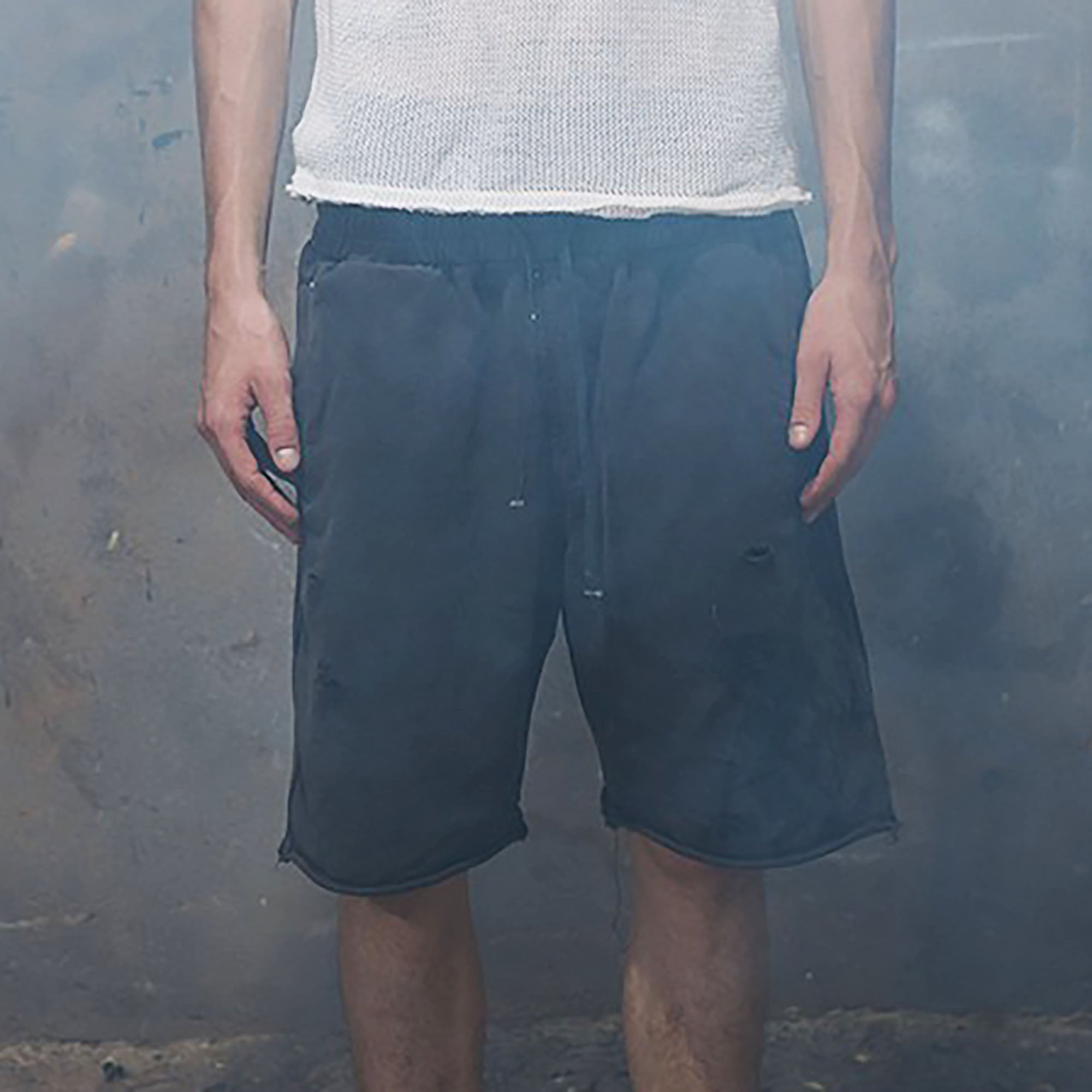 RECOVER ZONE Distressed Graphic Drawstring Shorts