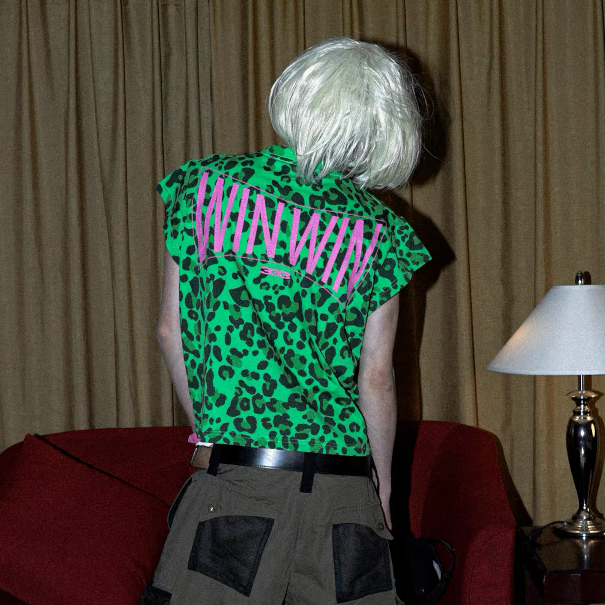 PCCVISION Contrast Leopard Crackled Foil Graphic T-Shirt, premium urban and streetwear designers apparel on PROJECTISR.com, PCCVISION