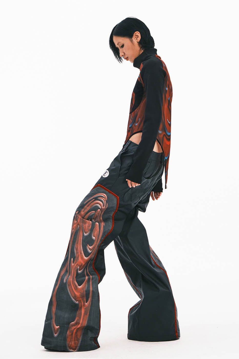 EMBRYO Totem Spliced Wide-Leg Pants, premium urban and streetwear designers apparel on PROJECTISR.com, EMBRYO