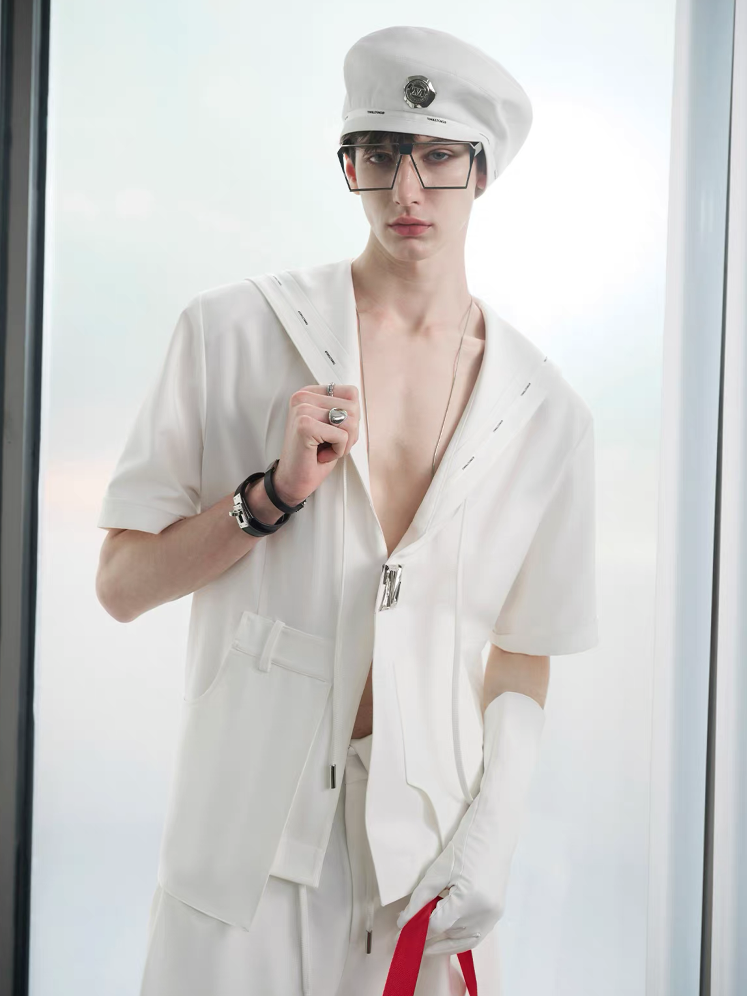TIWILLTANG Minimal Sailor Collar Shirt