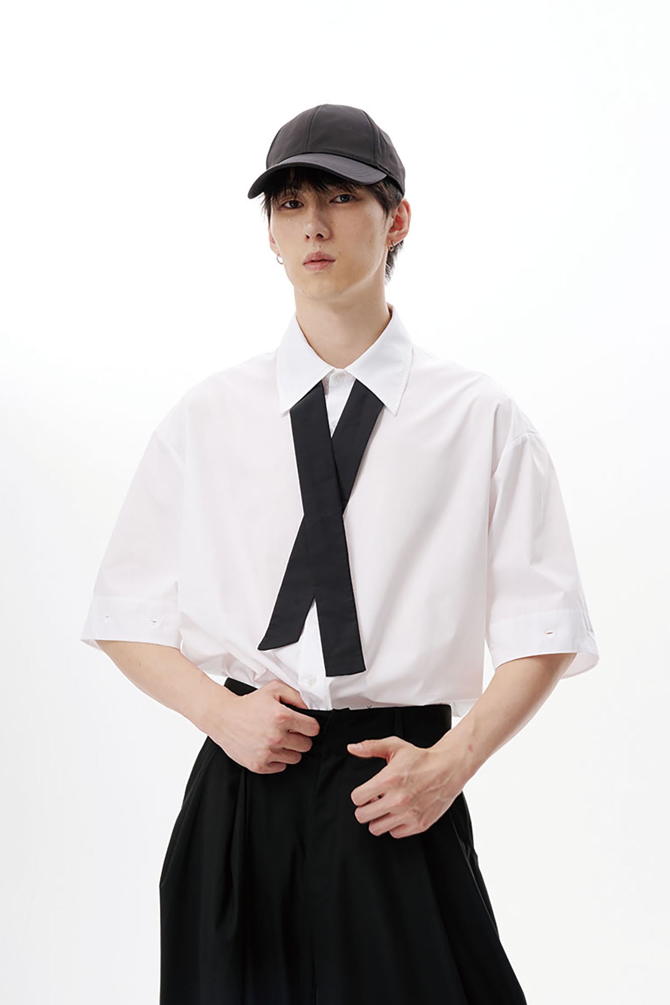 TUIMU Cross Tie Detachable Sleeve Shirt, premium urban and streetwear designers apparel on PROJECTISR.com, TUIMU
