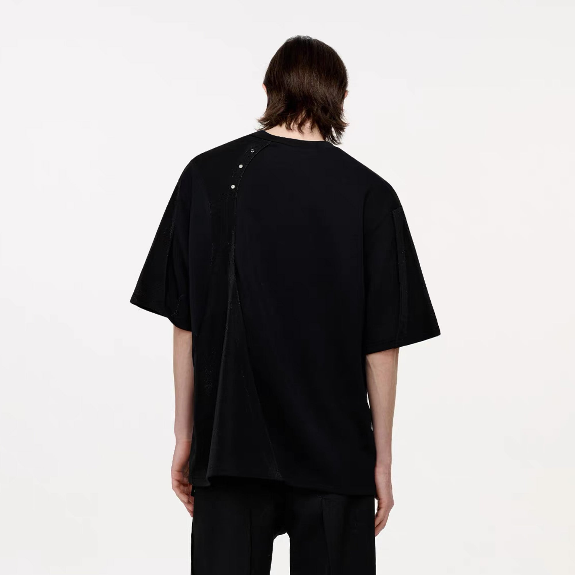 TIWILLTANG Asymmetrical Zip Layered T Shirt