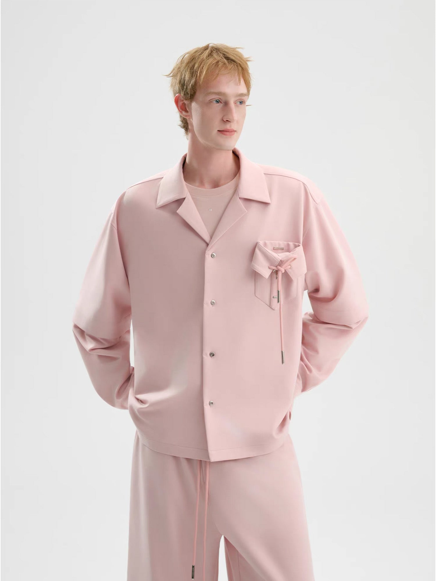 TIWILLTANG Detachable-Sleeve Tie-Pocket Shirt, premium urban and streetwear designers apparel on PROJECTISR.com, TIWILLTANG