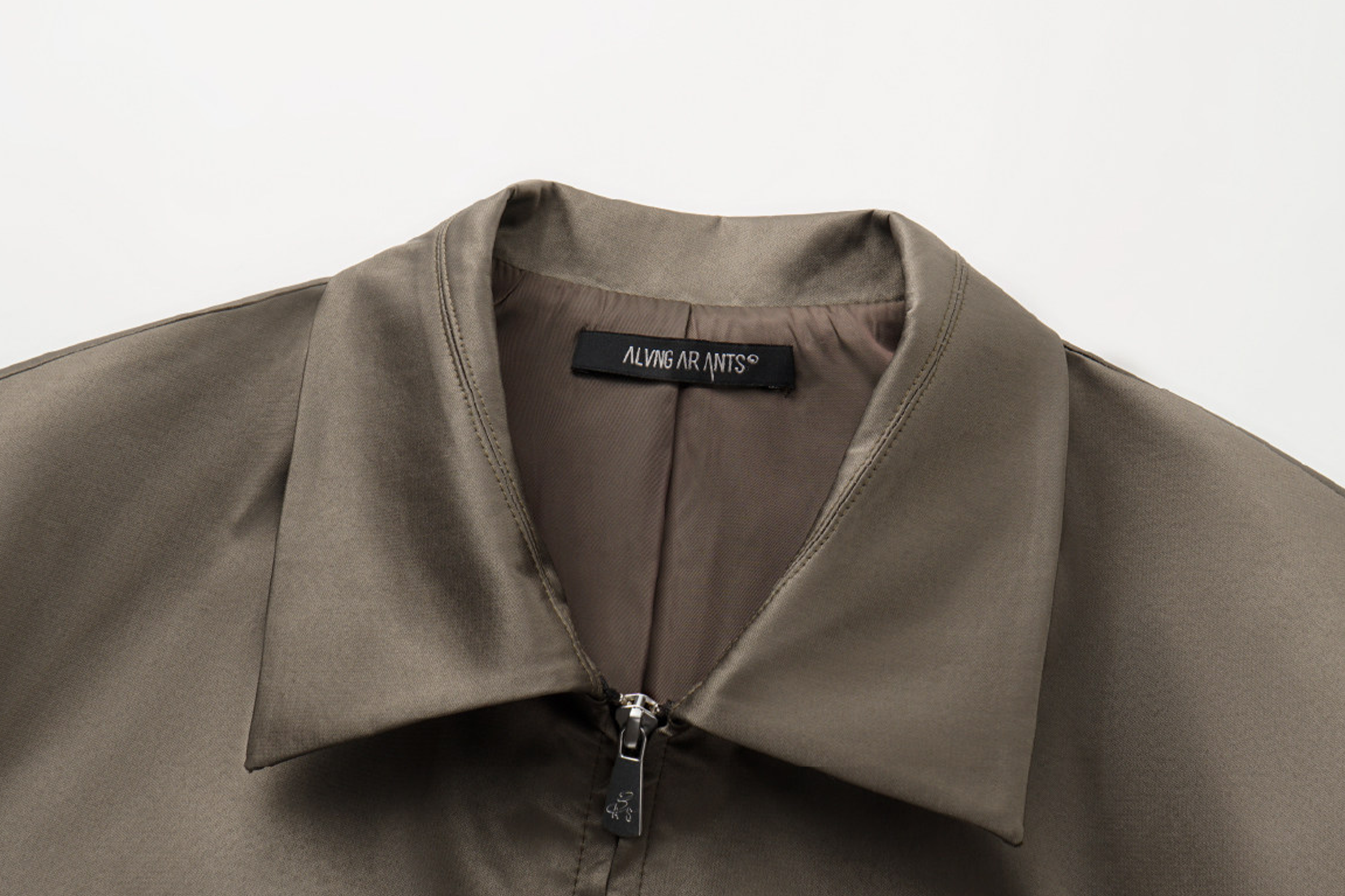 ALVNG AR ANTS Ruched-Sleeve Dual-Zips Bomber Jacket, premium urban and streetwear designers apparel on PROJECTISR.com, ALVNG AR ANTS