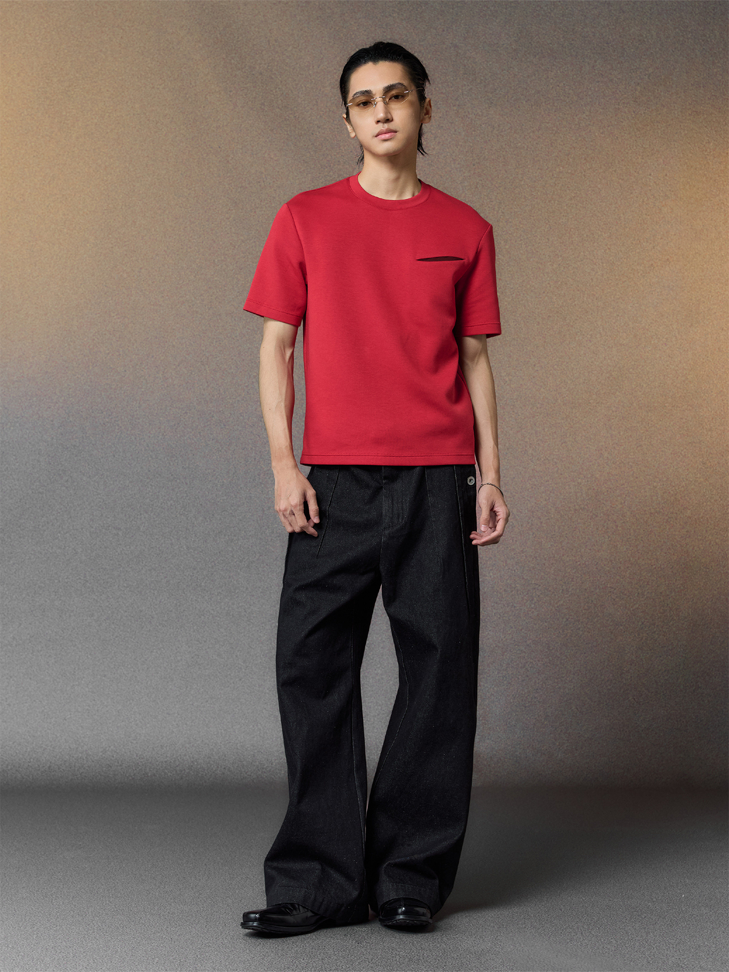 ALVNG AR ANTS Pleated Straight-Leg Denim Trousers, premium urban and streetwear designers apparel on PROJECTISR.com, ALVNG AR ANTS