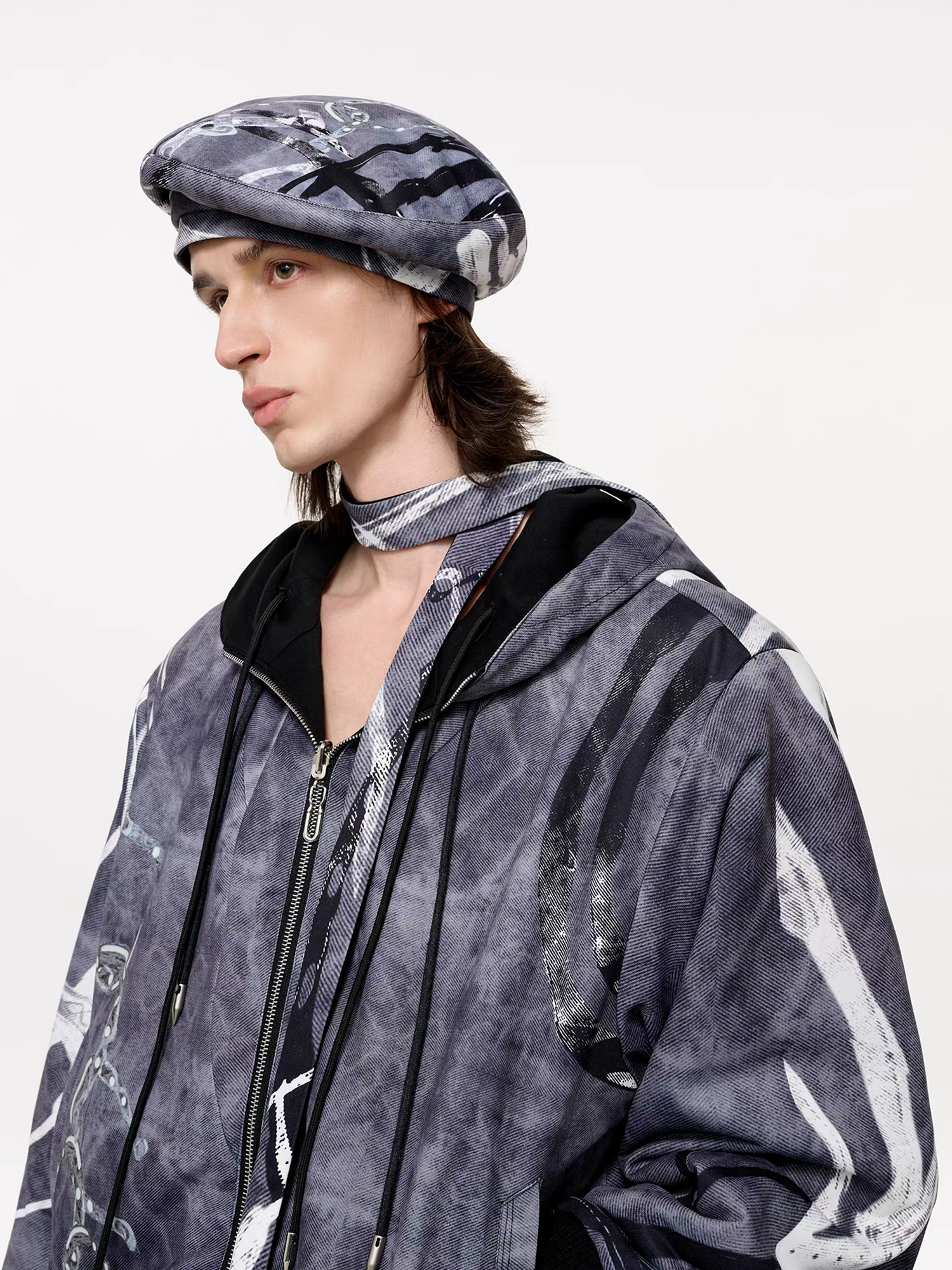 TIWILLTANG Abstract Reversible Graphic Beret