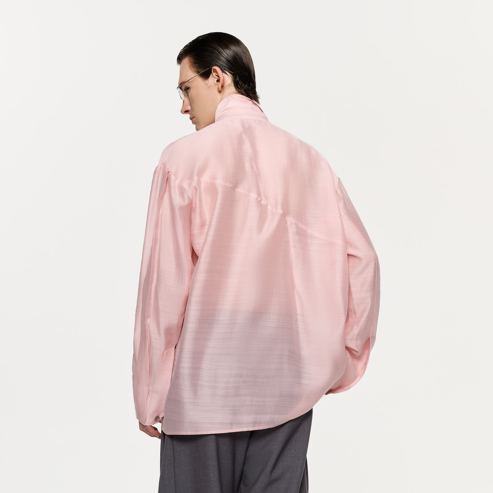 TIWILLTANG Structured Zip-Tie Tencel Shirt