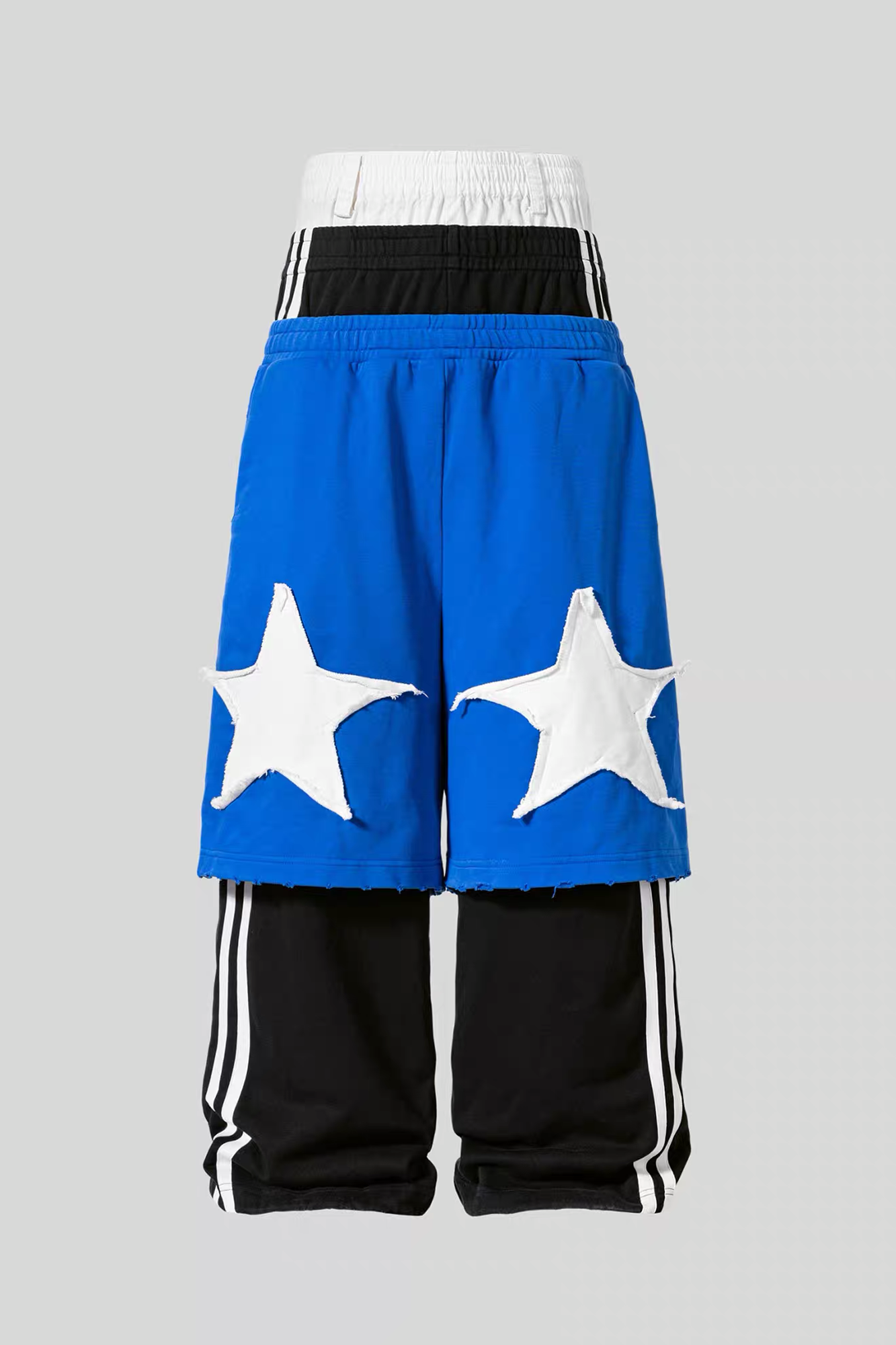 VANGUARDIA Triple-Waistband Spliced Wide-Leg Sweatpants