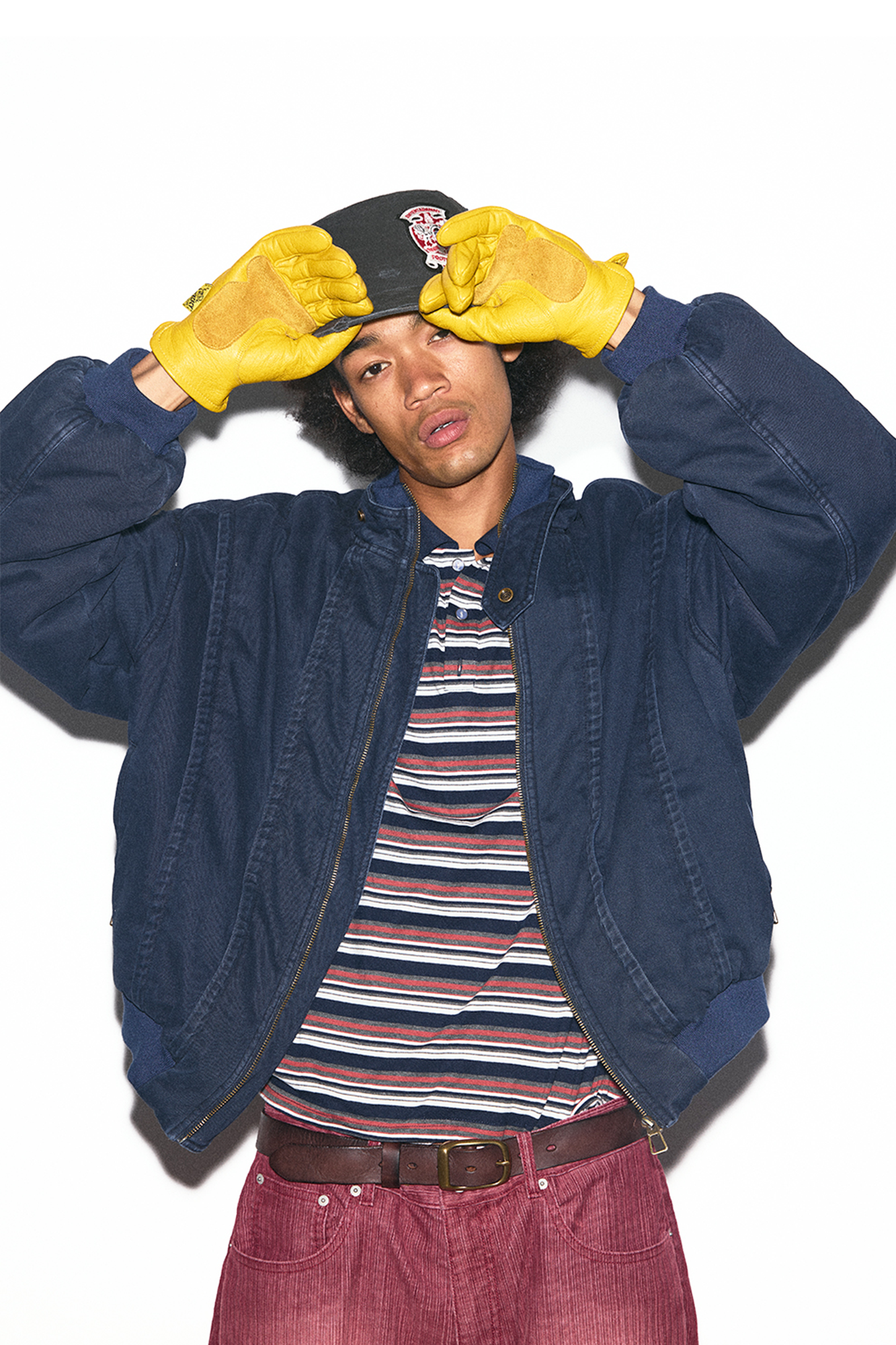 TRECLUB Check-Lined Mock-Neck Puffer Jacket