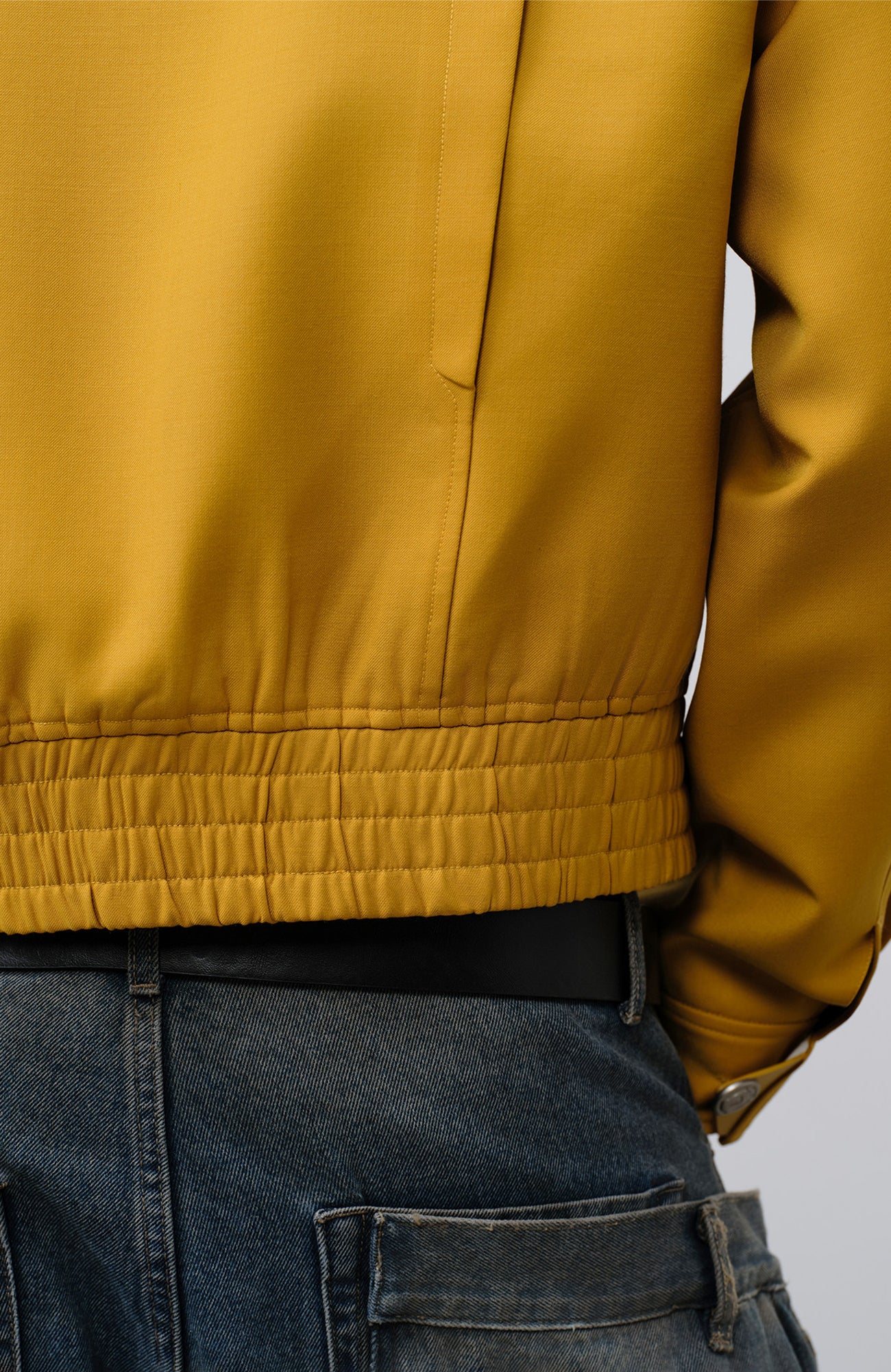 FACEONLAB Cropped Harrington Zip Jacket Yellow, premium urban and streetwear designers apparel on PROJECTISR.com, FACEONLAB