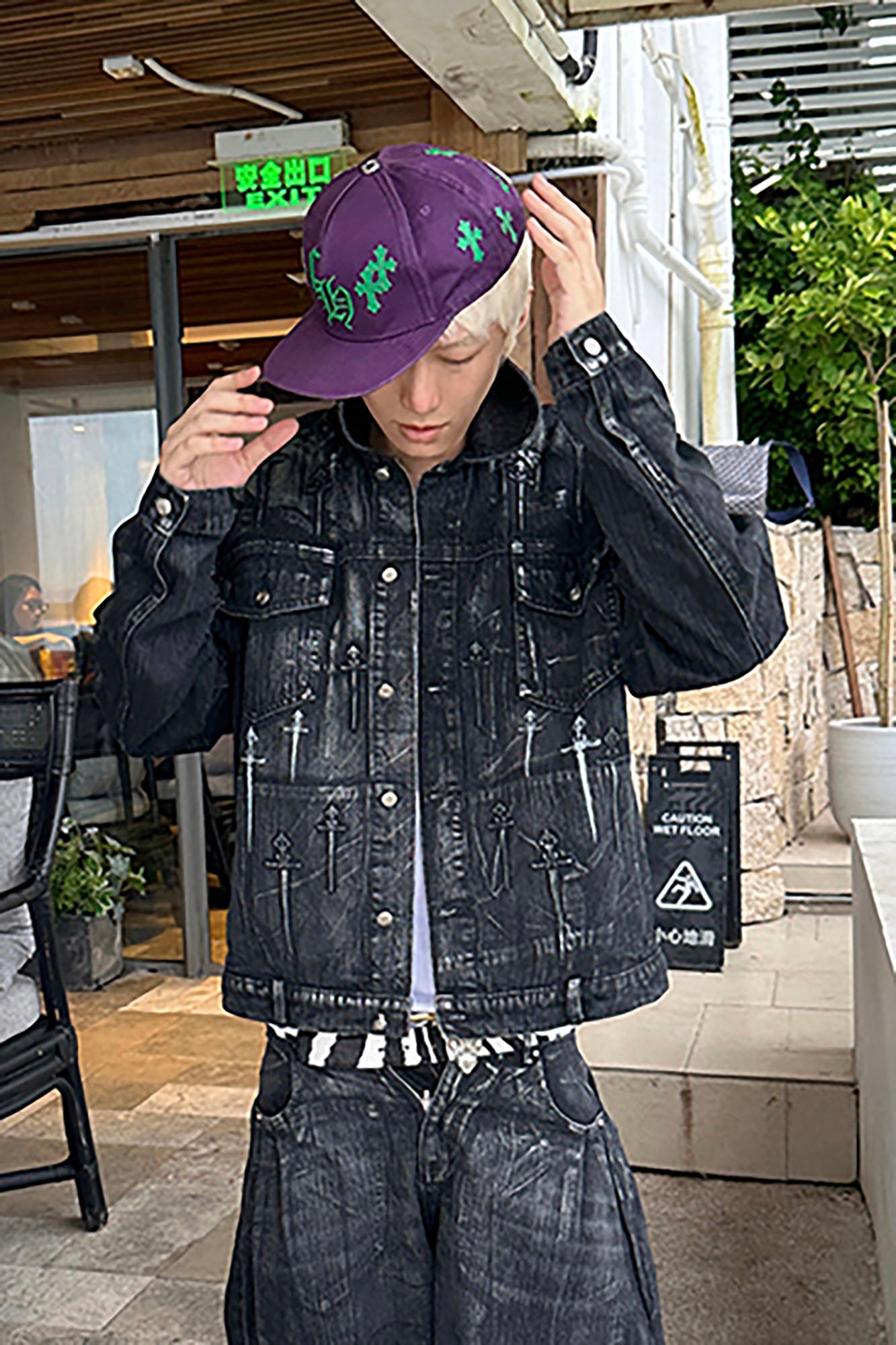 RECOVER ZONE Double Sword Waxed Faded Wash Denim Jacket, premium urban and streetwear designers apparel on PROJECTISR.com, RECOVER ZONE