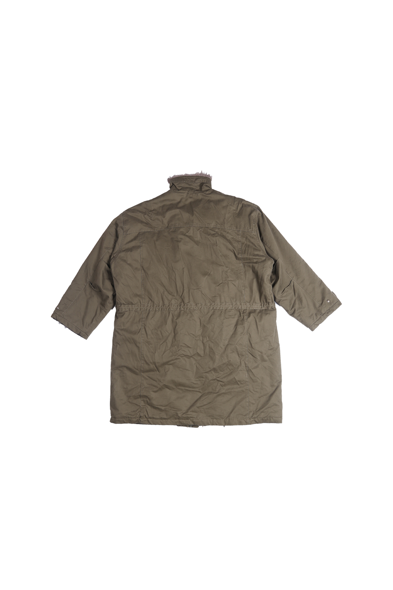 TRECLUB Retro Faux Fur Lining Oversized Parka