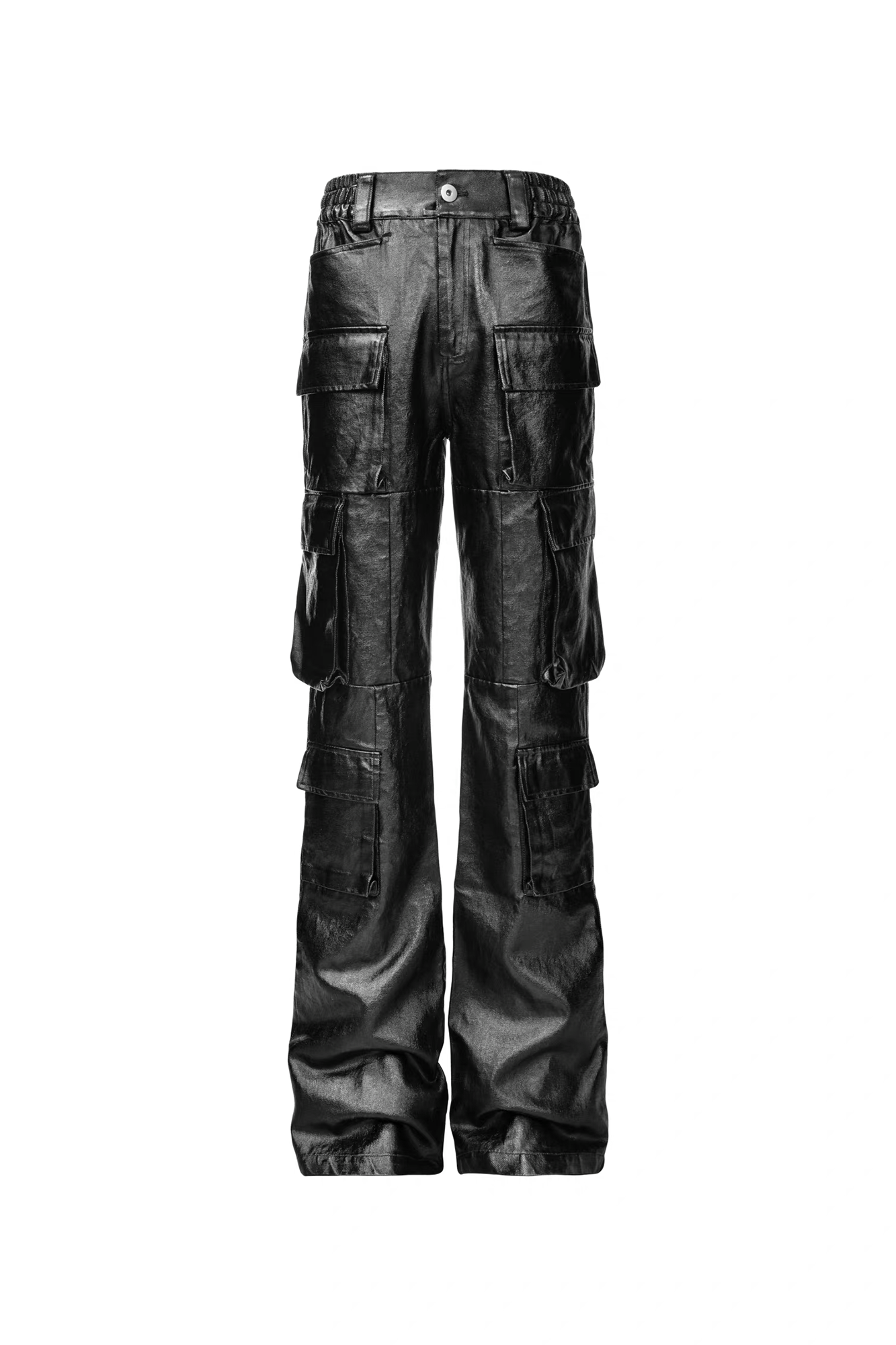 VANGUARDIA Coated Multi-Pocket Straight-Leg Pants