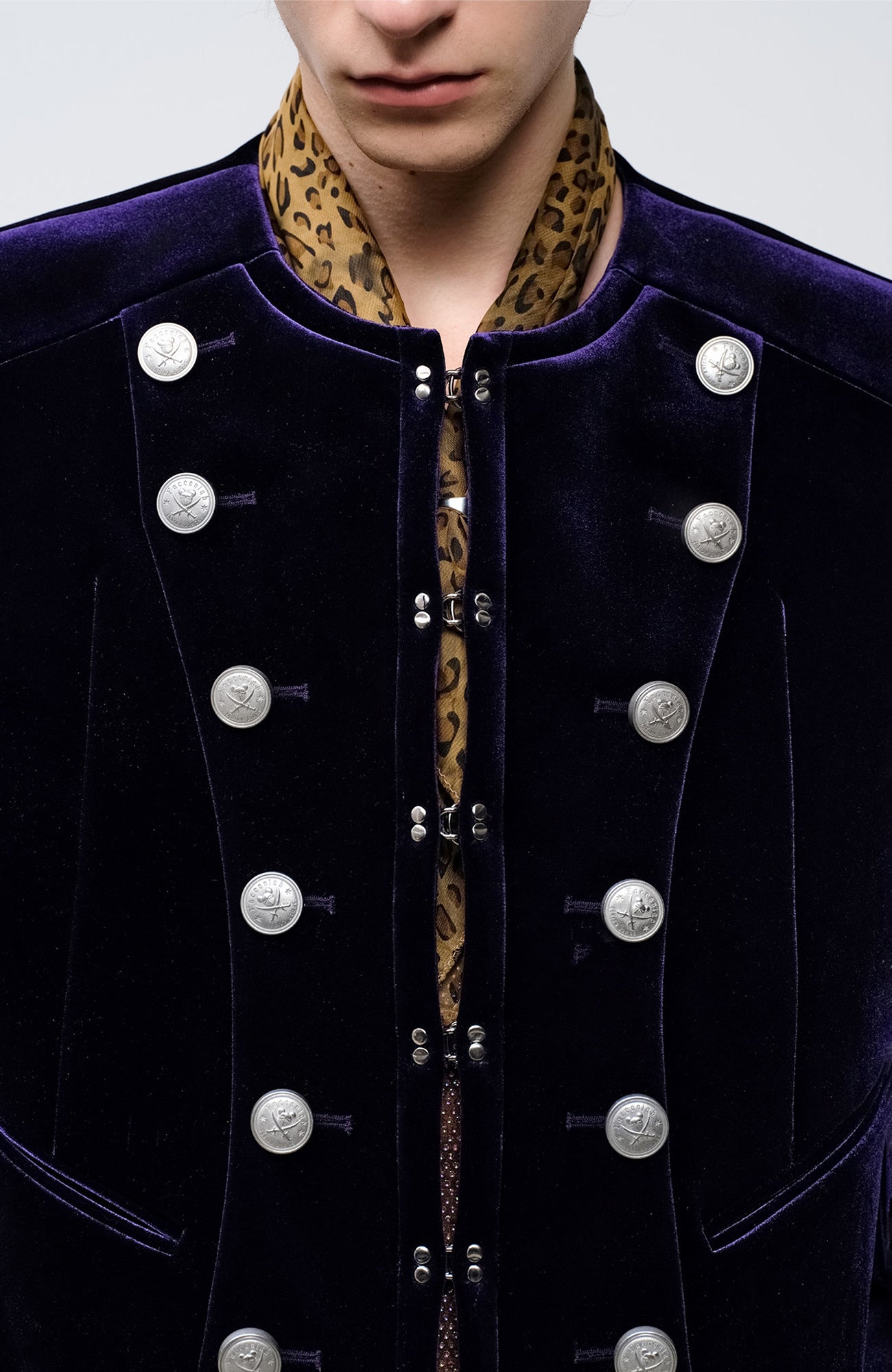 FACEONLAB Velvet Operatic Cropped Jacket Purple, premium urban and streetwear designers apparel on PROJECTISR.com, FACEONLAB