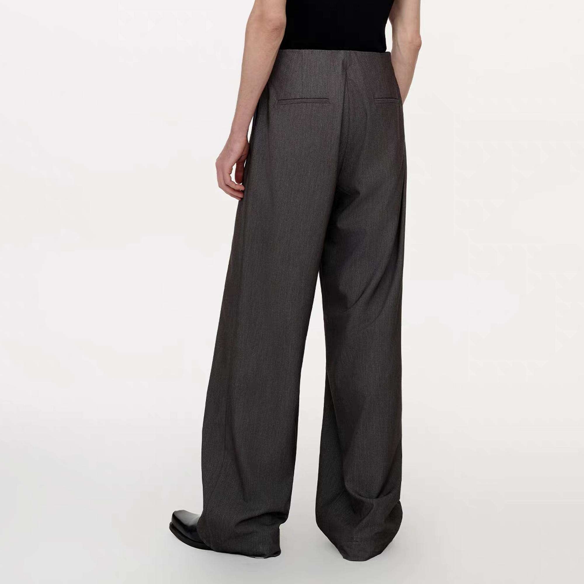 TIWILLTANG Classic Raw Edge Straight-Leg Trousers