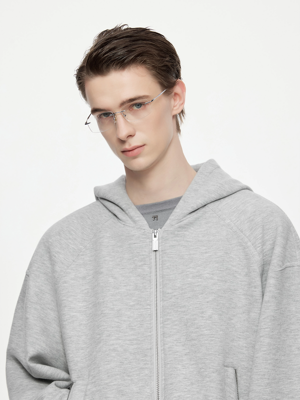 TIWILLTANG Structured Hooded Cropped Sweatshirt