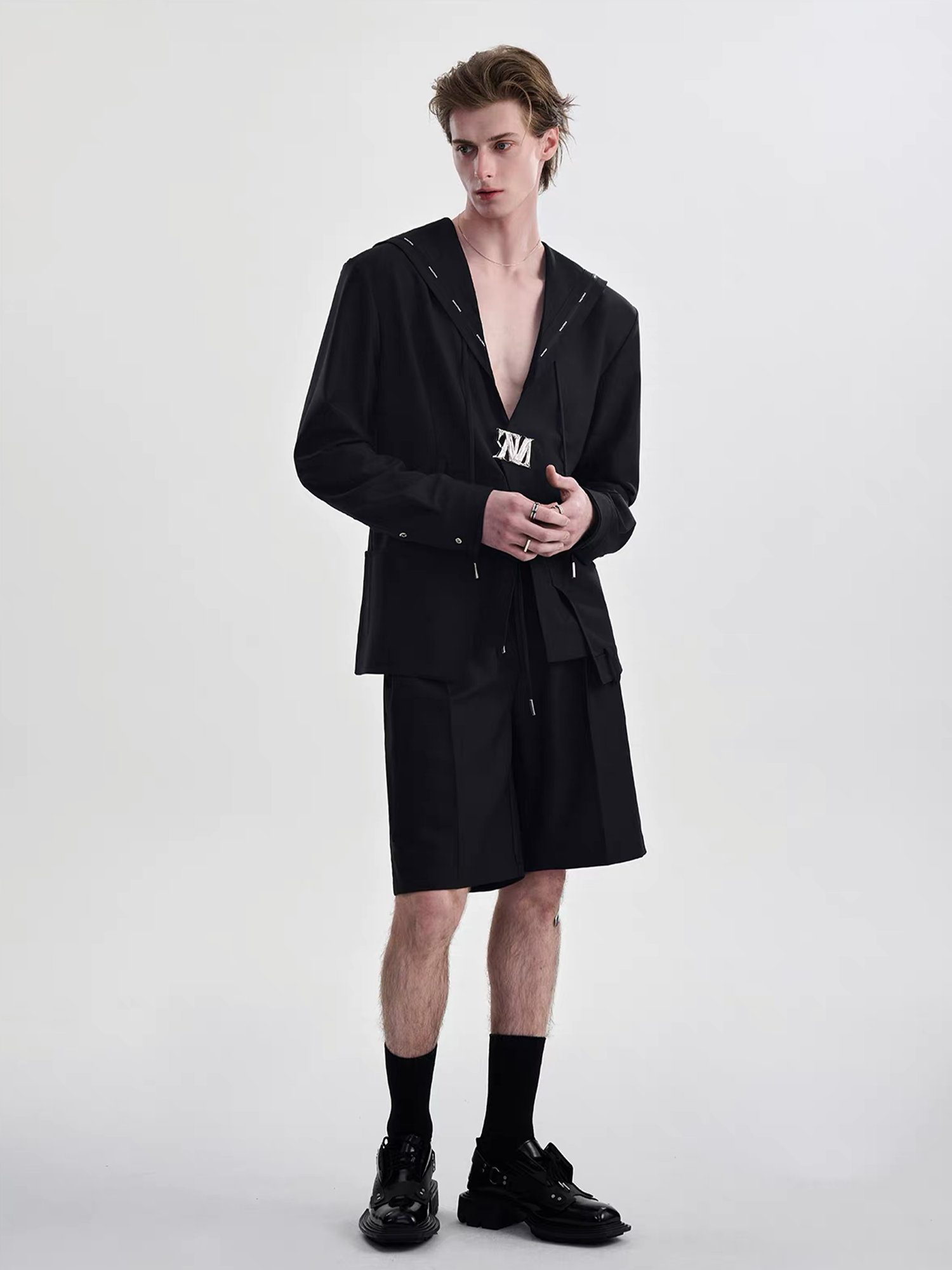 TIWILLTANG Minimal Sailor Collar Shirt